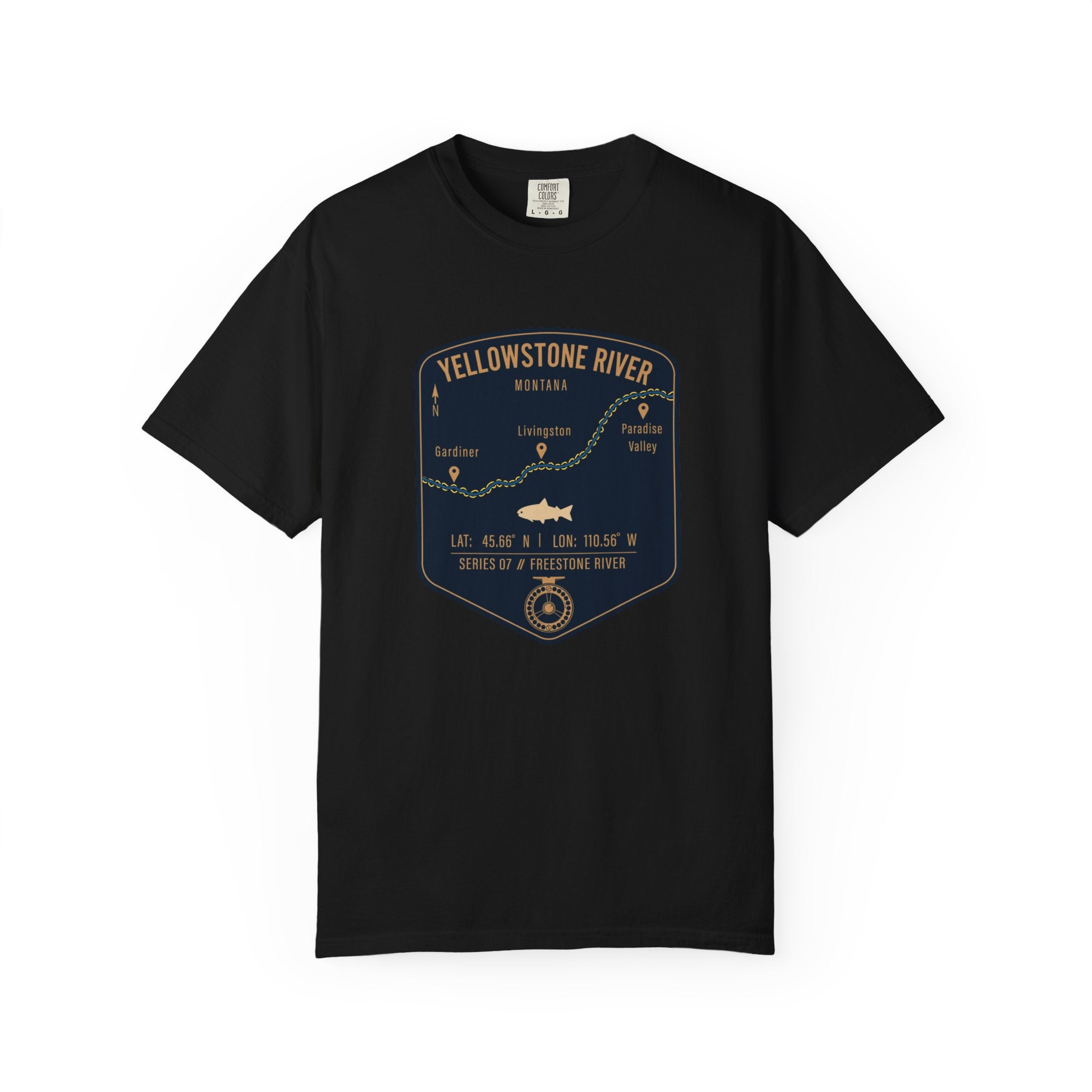 Yellowstone Fishing Map | Rugged Cotton Trout Tee