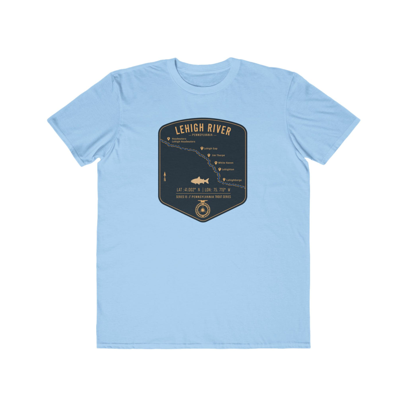 Lehigh River PA Fishing Map | Lightweight Cotton Trout Tee