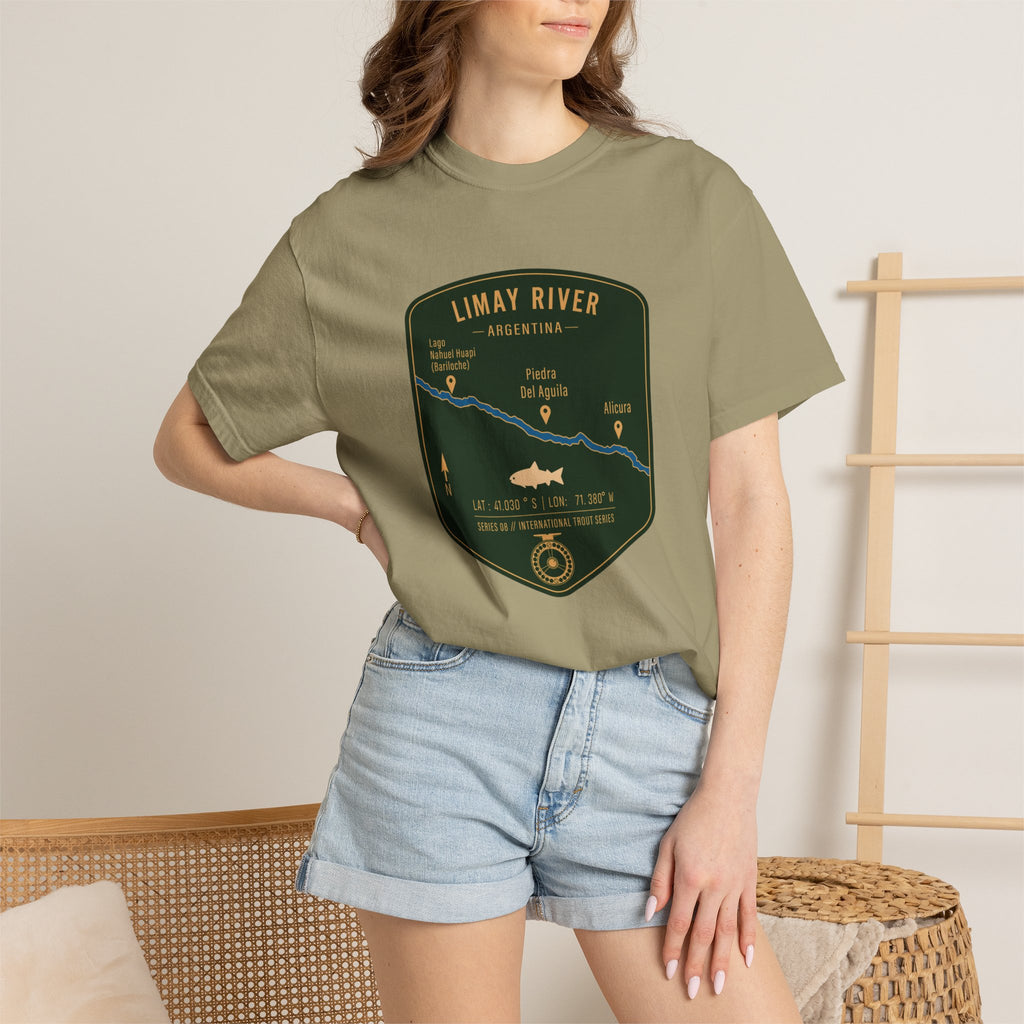 Global Series - Limay River Argentina Fishing Map | Rugged Cotton Trout Tee