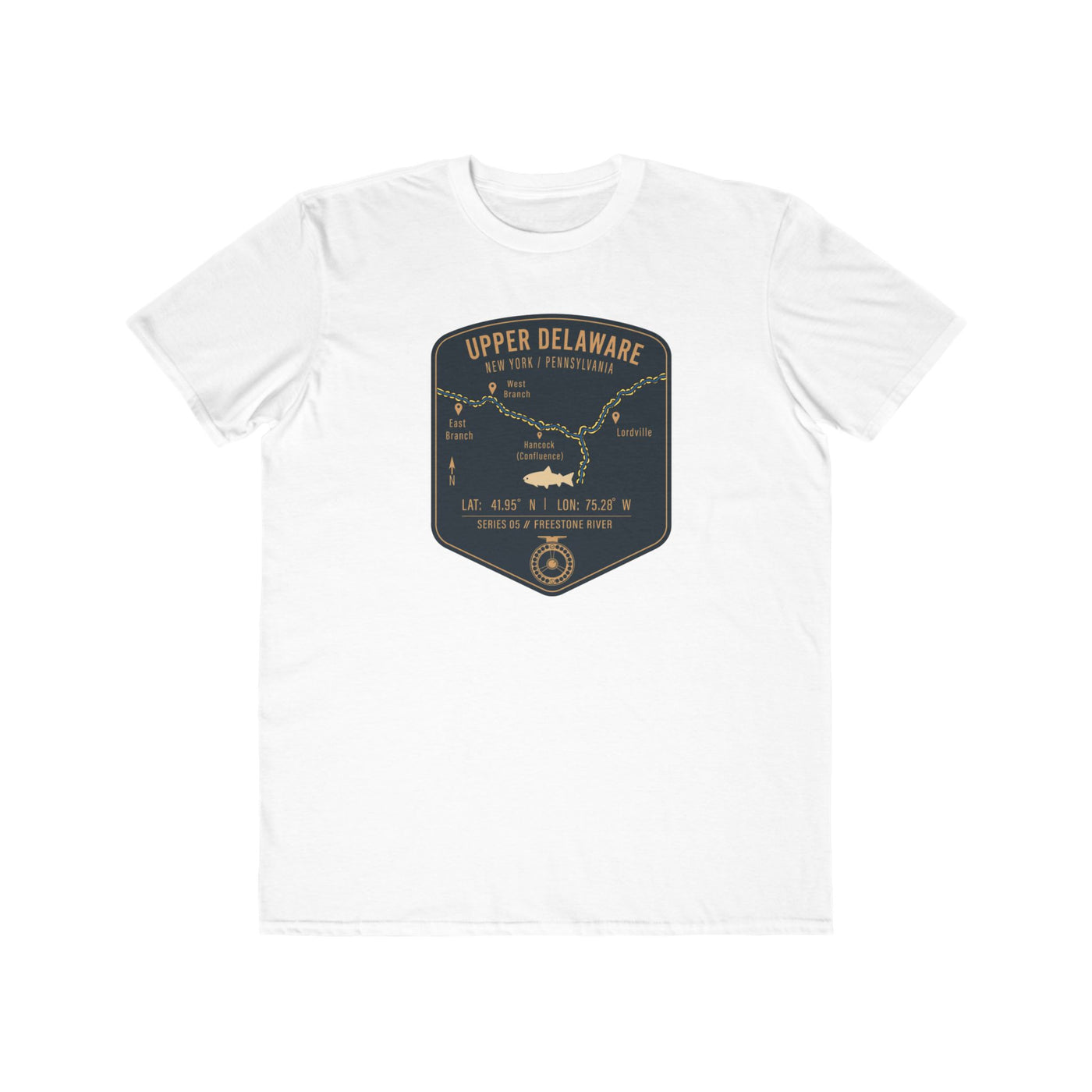 Upper Delaware Fishing Map | Lightweight Cotton Trout Tee