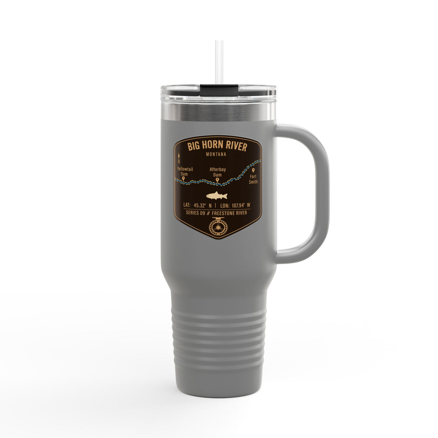 Big Horn River Fishing Badge Travel Mug | 40oz Insulated Tumbler