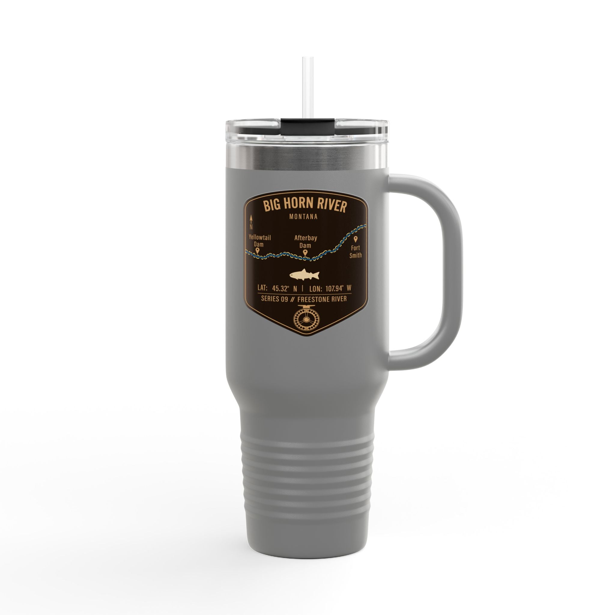 Big Horn River Fishing Badge Travel Mug | 40oz Insulated Tumbler