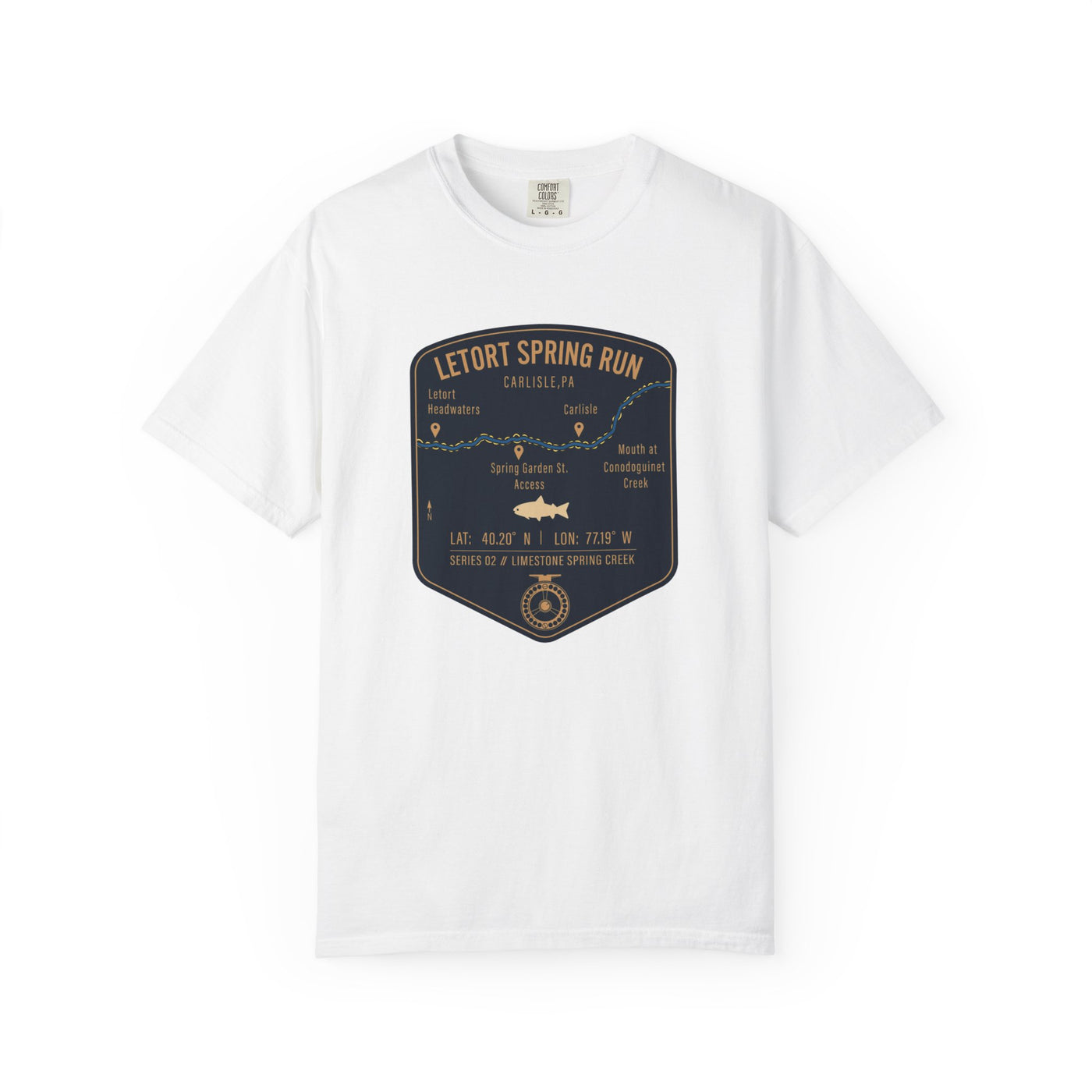 LeTort Spring Run Fishing Map | Rugged Cotton Trout Tee