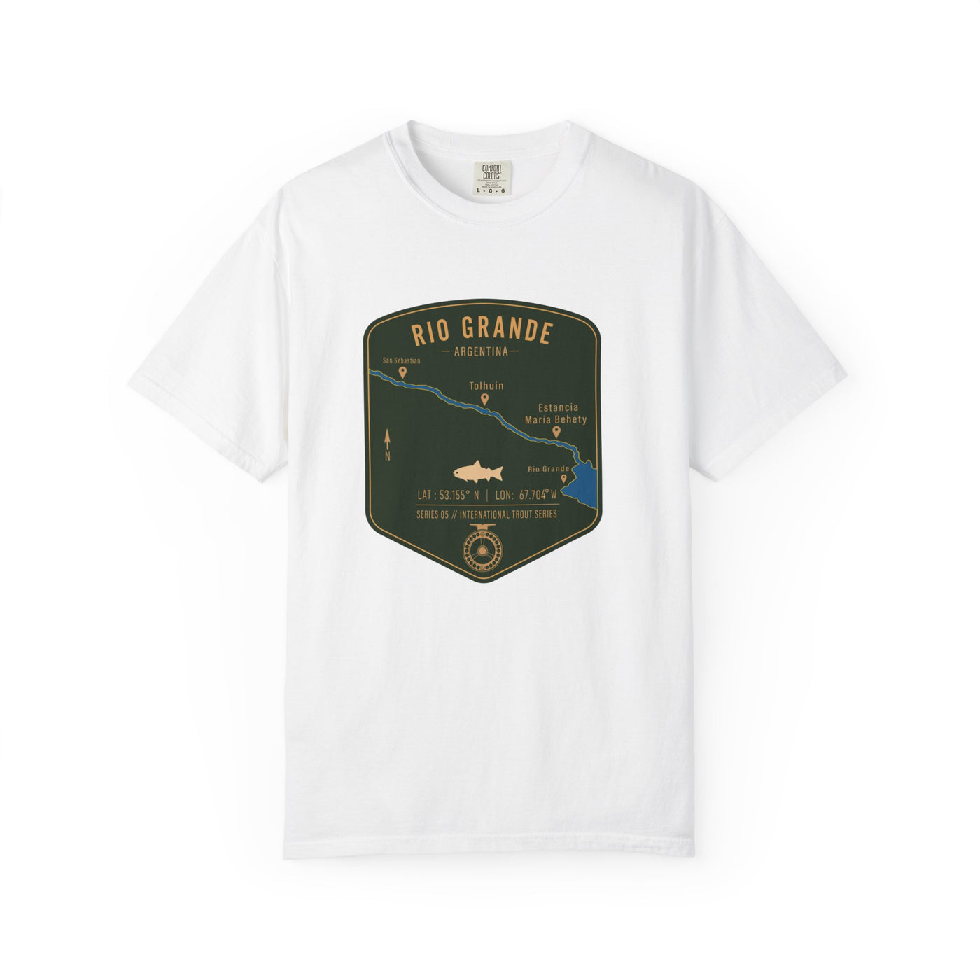 Global Series - Rio Grande Argentina Fishing Map | Rugged Cotton Trout Tee