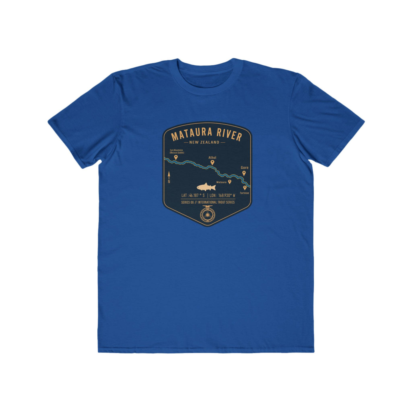Global Series - Mataura River New Zealand Fishing Map | Lightweight Cotton Trout Tee