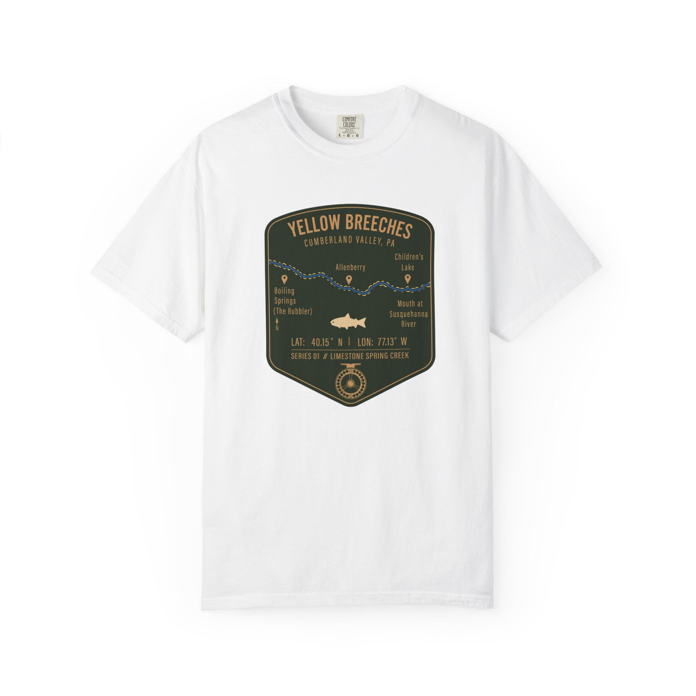 Yellow Breeches Fishing Map | Rugged Cotton Trout Tee