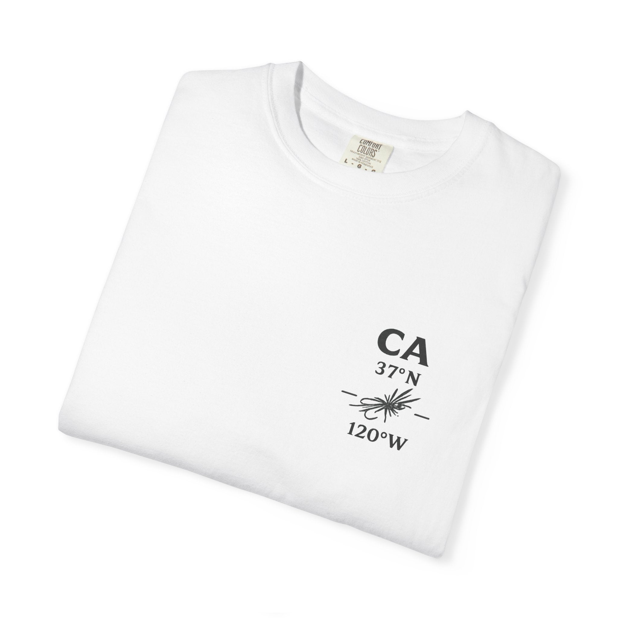 California - State Fly Fishing Badge — Rugged Cotton Tee