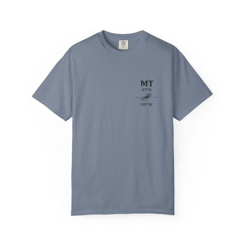 Montana - State Fly Fishing Badge — Rugged Cotton Tee