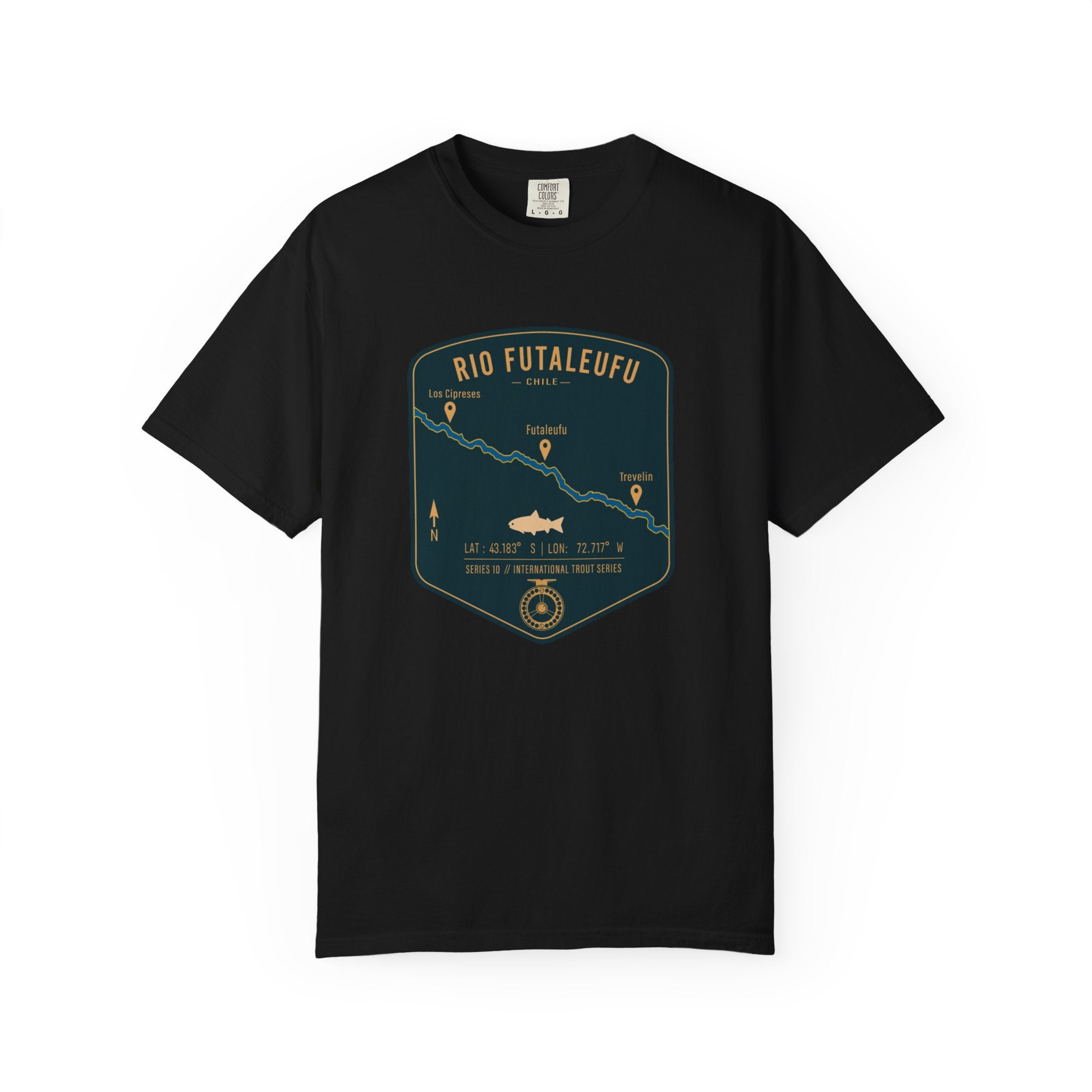 Global Series - Rio Futaleufu Chile Fishing Map | Rugged Cotton Trout Tee