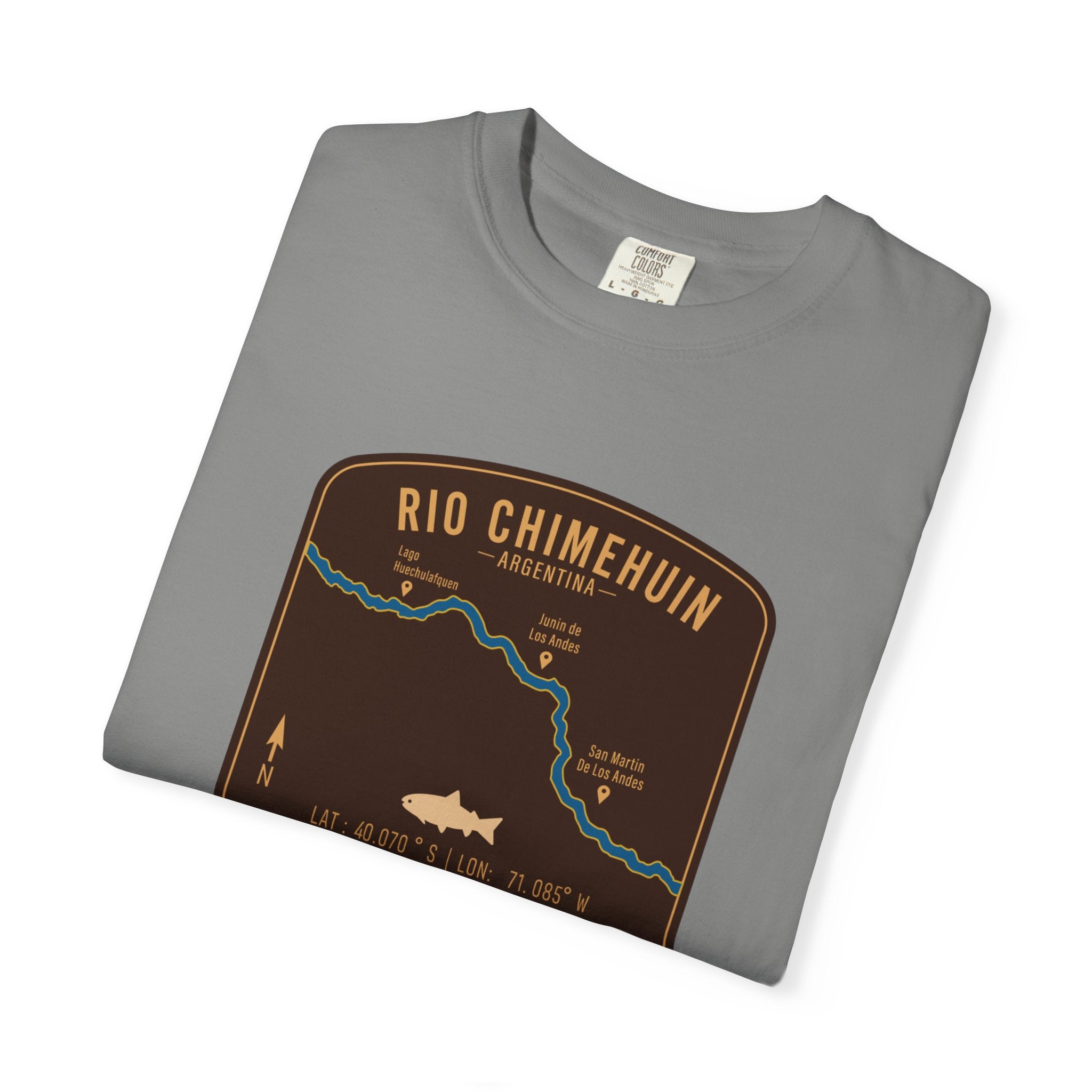 Global Series - Chimehuin River Argentina Fishing Map | Rugged Cotton Trout Tee