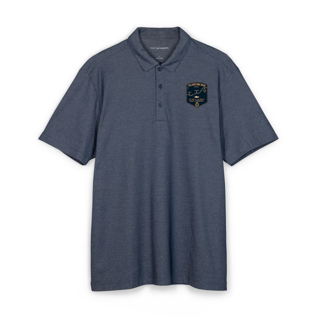 Yellowstone River Fishing Map Polo | Port Authority® Fine Pique Blend