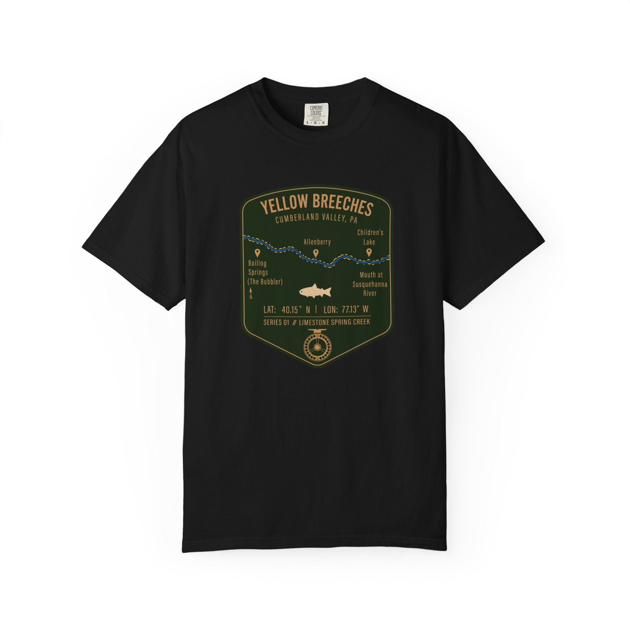 Yellow Breeches Fishing Map | Rugged Cotton Trout Tee
