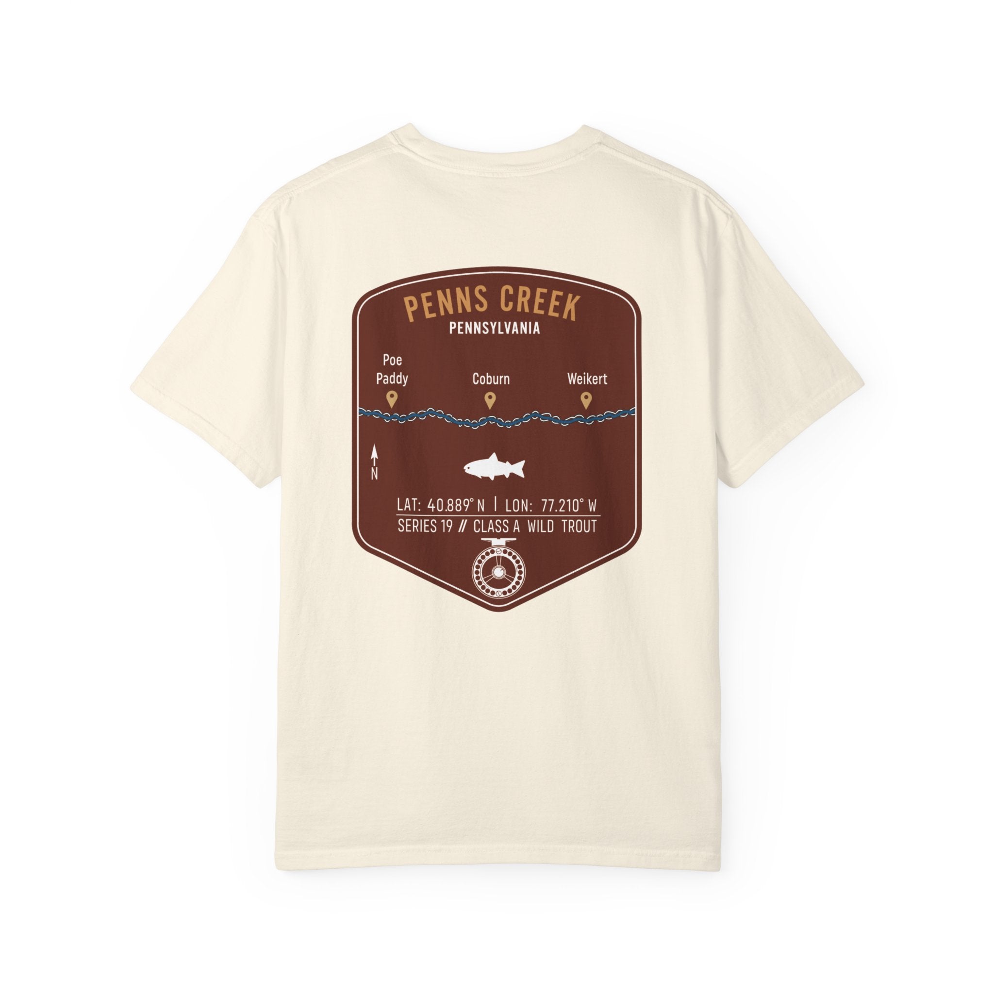 Penns Creek PA Fly Fishing T-Shirt - Vintage Class A Wild Trout Angler Design - Poe Paddy & Coburn Pennsylvania Outdoor Adventure Tee