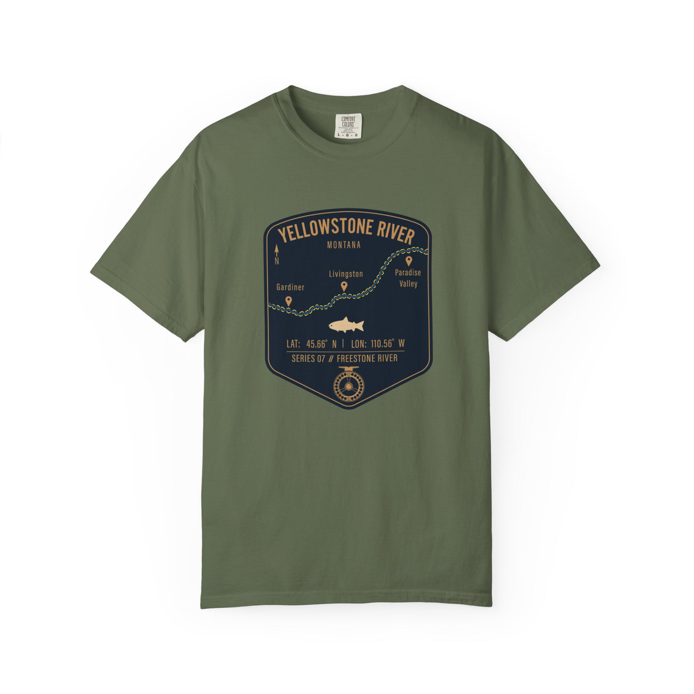 Yellowstone Fishing Map | Rugged Cotton Trout Tee