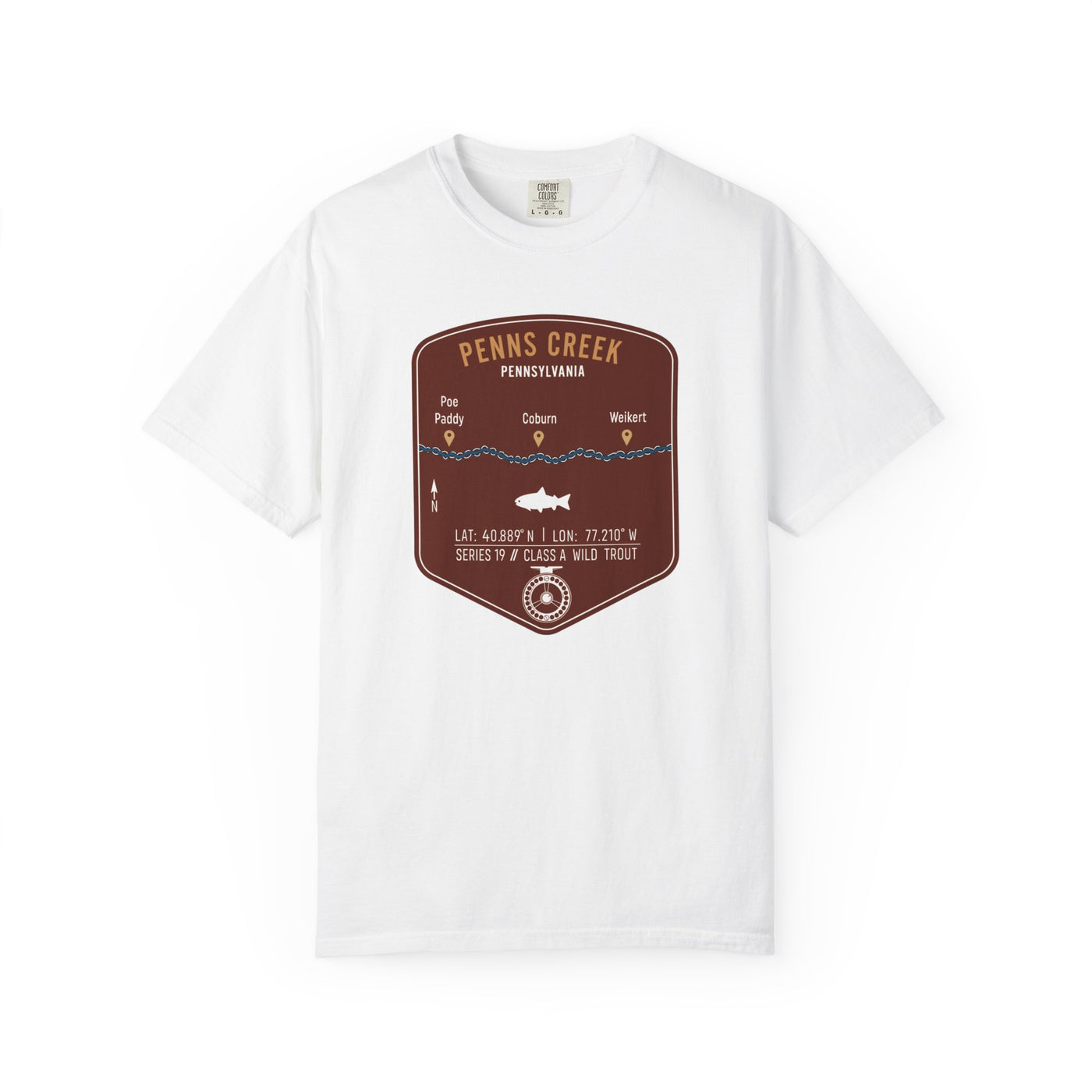 Penns Creek Fishing Map | Rugged Cotton Trout Tee