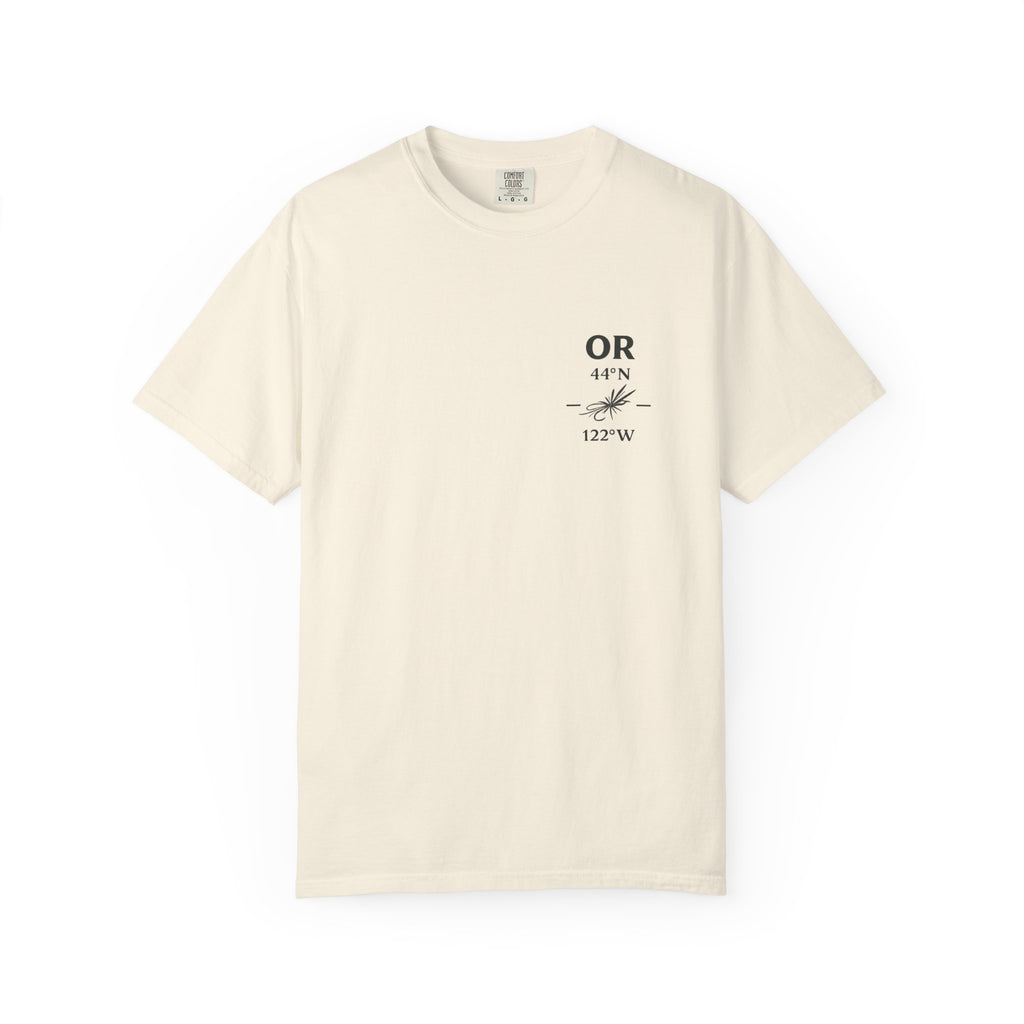 Oregon - State Fly Fishing Badge — Rugged Cotton Tee