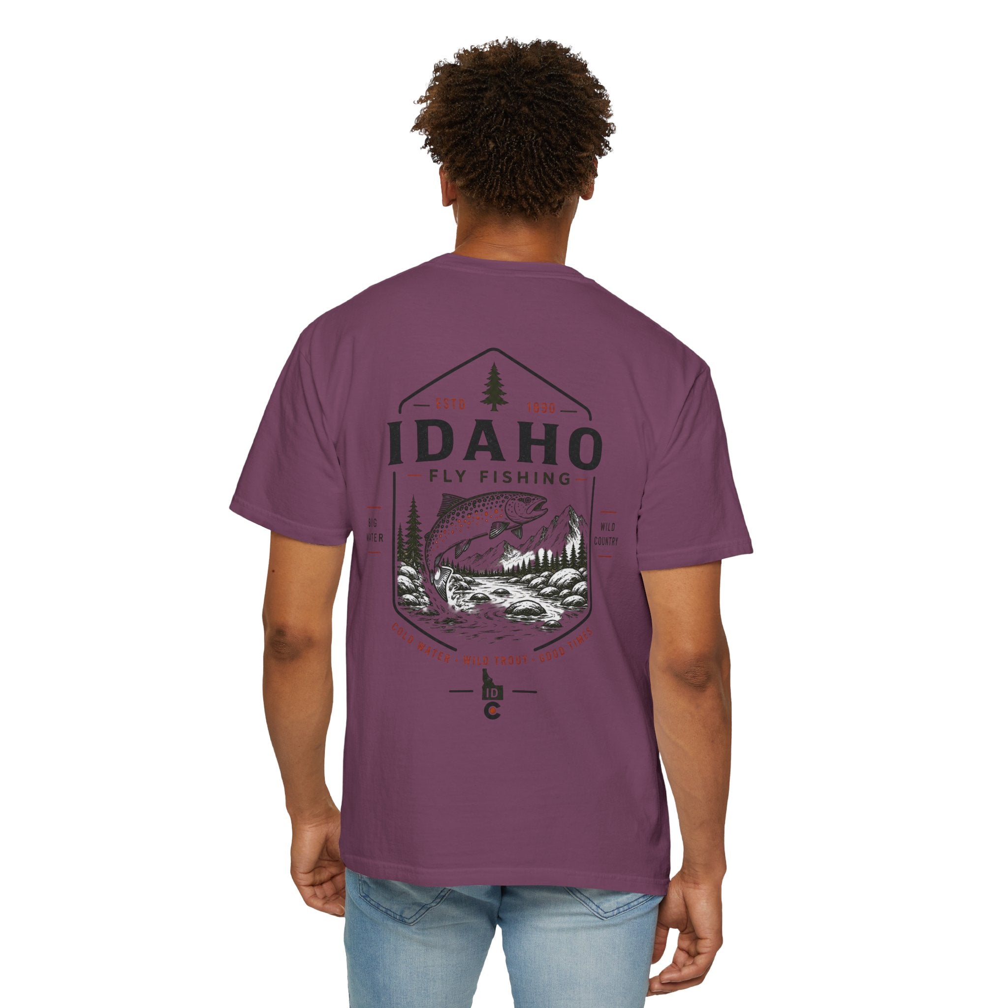 Idaho - State Fly Fishing Badge — Rugged Cotton Tee
