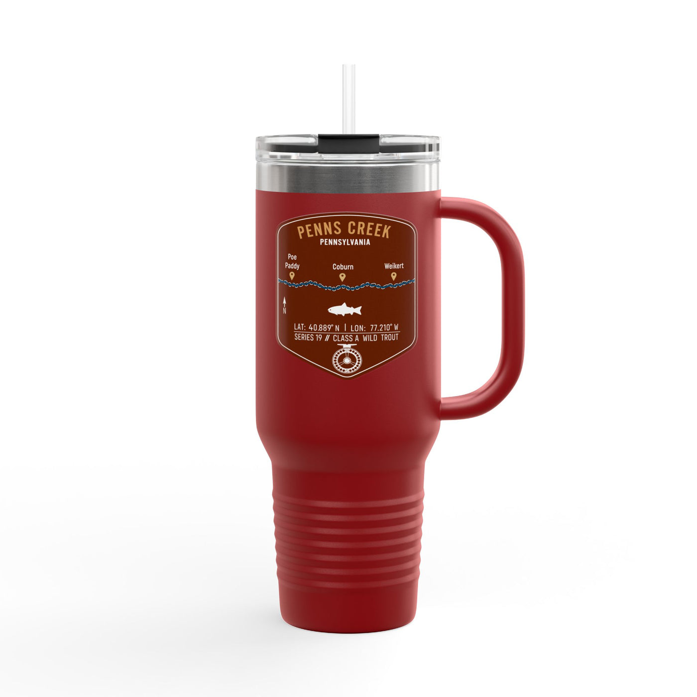 Penns Creek Fishing Badge Travel Mug | 40oz Insulated Tumbler
