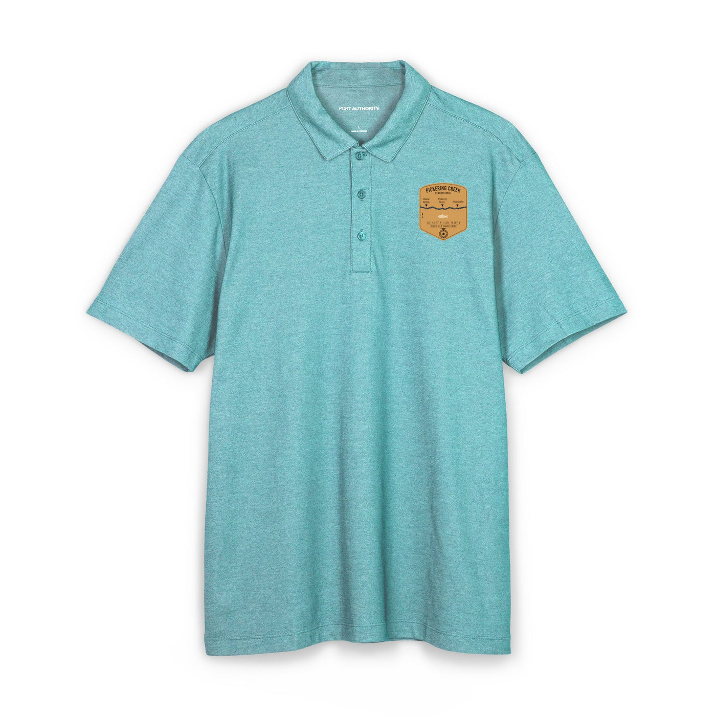 Pickering Creek Fishing Map Polo | Port Authority® Fine Pique Blend