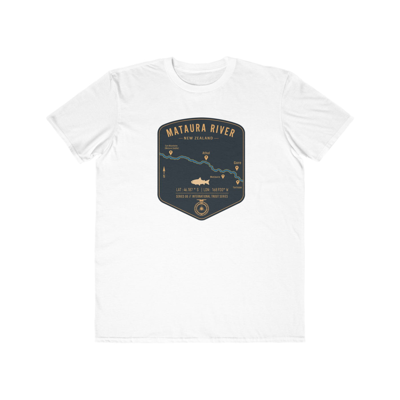 Global Series - Mataura River New Zealand Fishing Map | Lightweight Cotton Trout Tee