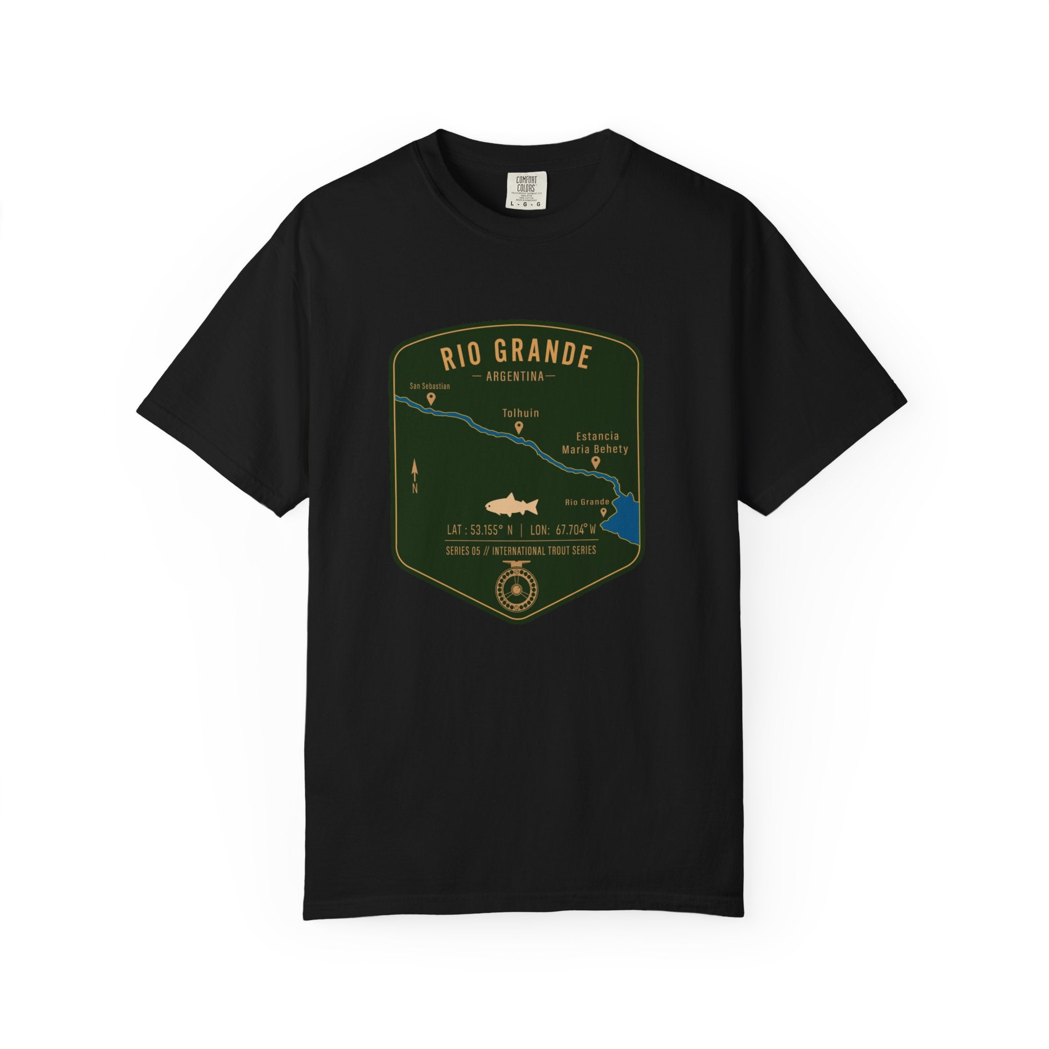Global Series - Rio Grande Argentina Fishing Map | Rugged Cotton Trout Tee