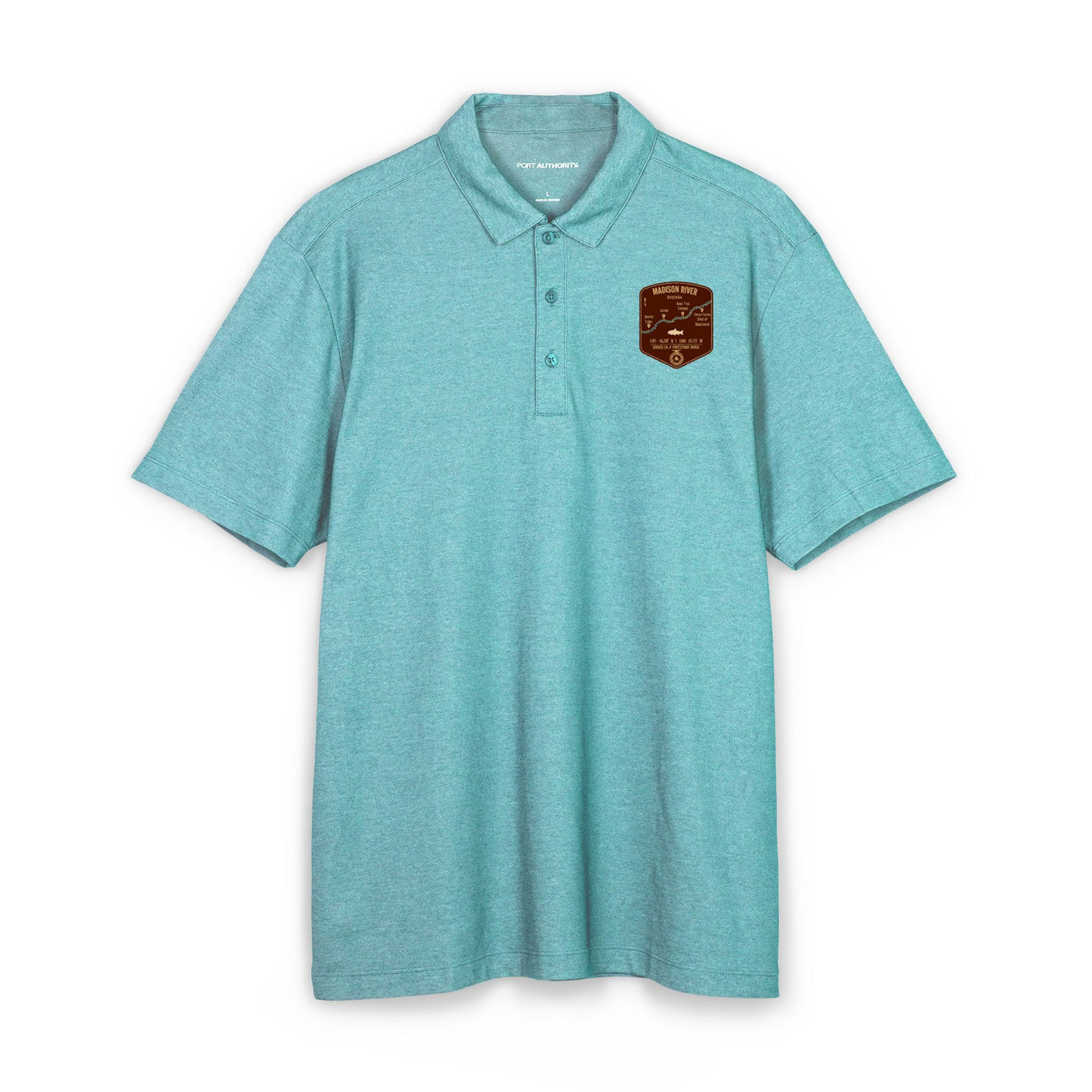 Madison River Fishing Map Polo | Port Authority® Fine Pique Blend