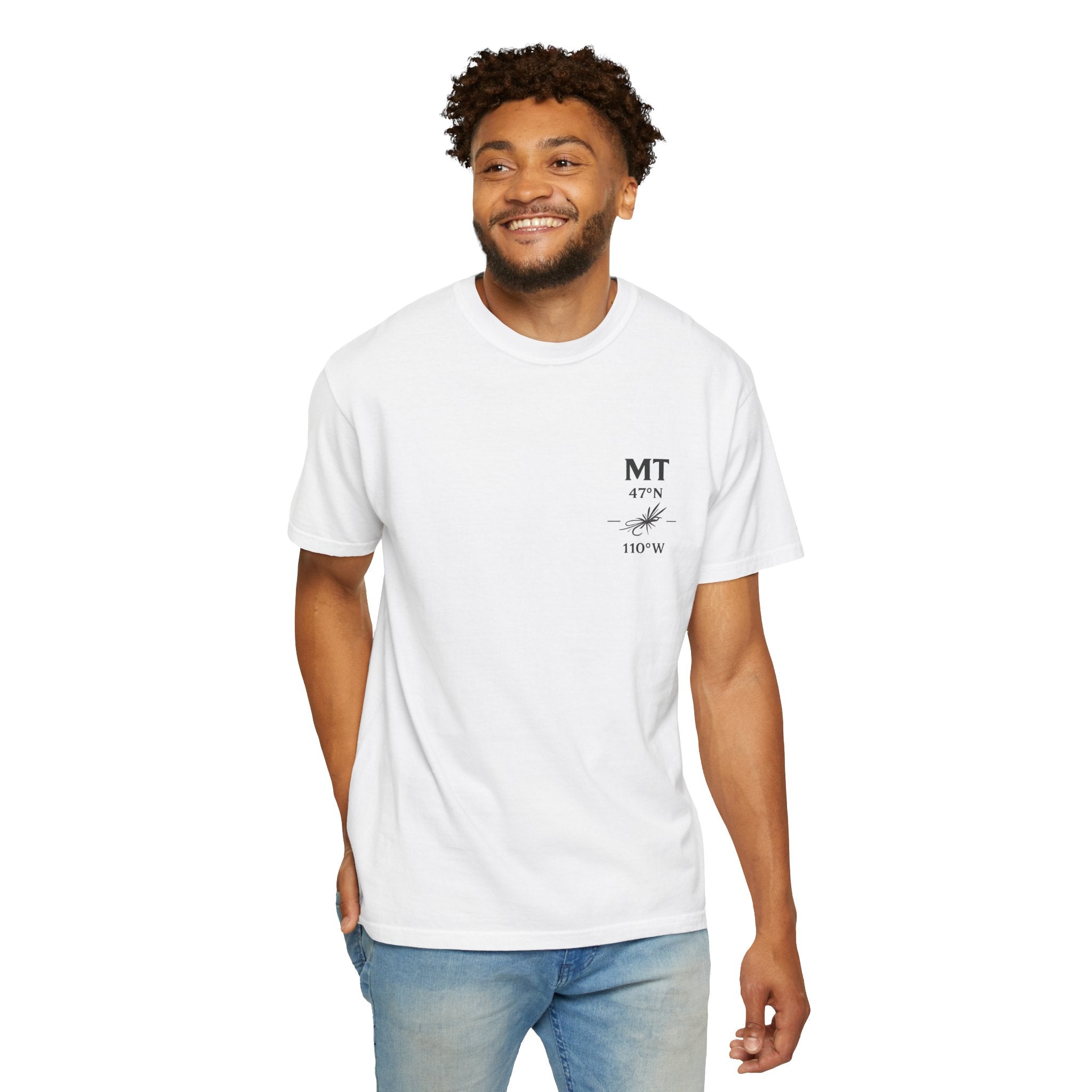 Montana - State Fly Fishing Badge — Rugged Cotton Tee
