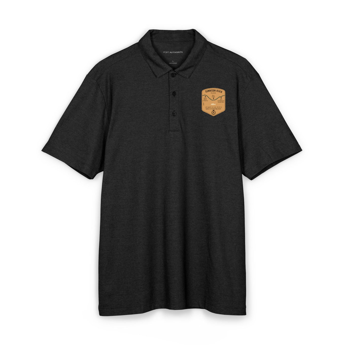 Gunnison River Fishing Map Polo | Port Authority® Fine Pique Blend