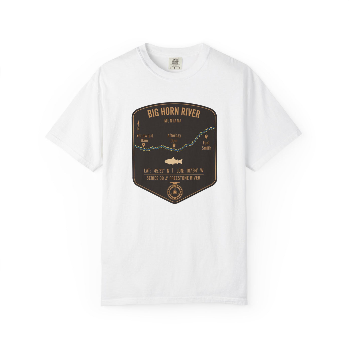 Big Horn River Fishing Map | Rugged Cotton Trout Tee