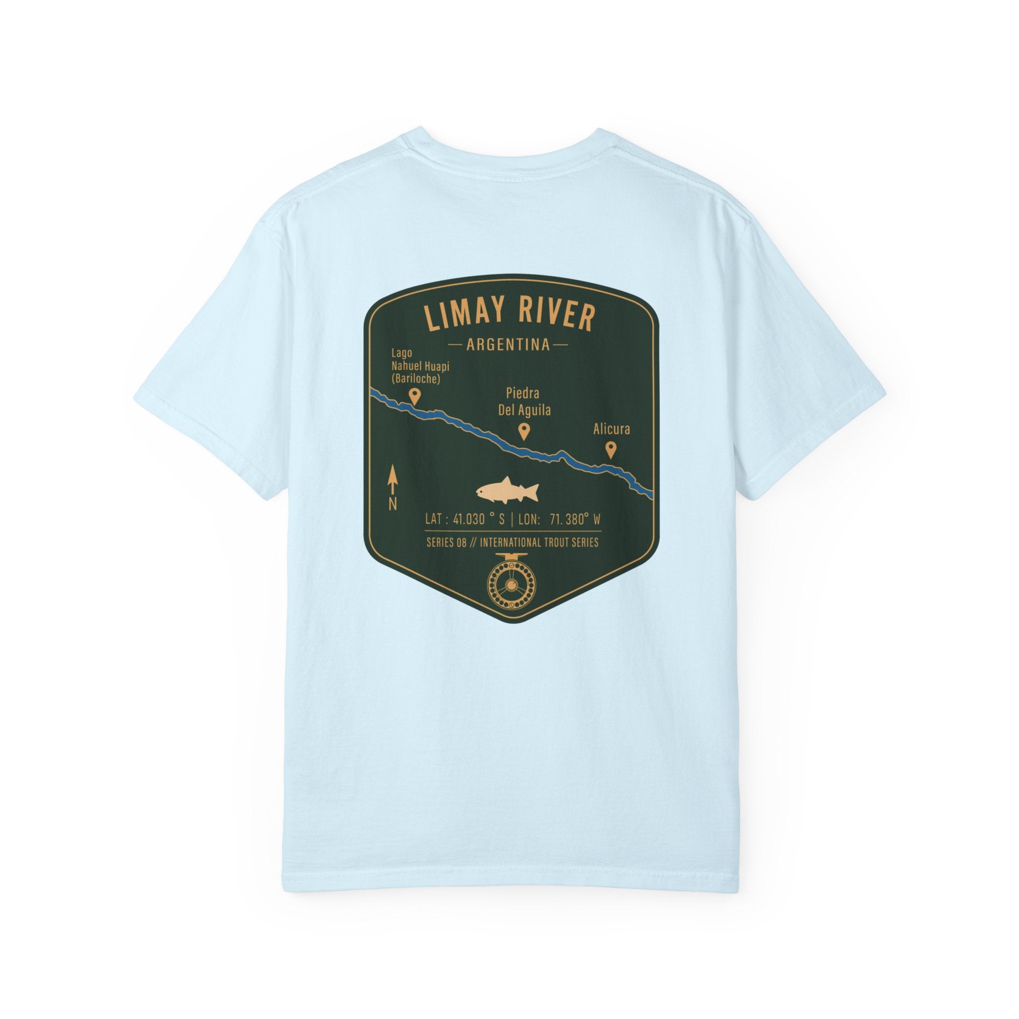 Limay River Argentina Fly Fishing T-Shirt - Patagonia Trout Series Vintage Graphic Tee - Premium Gift for Anglers and Adventure Travelers