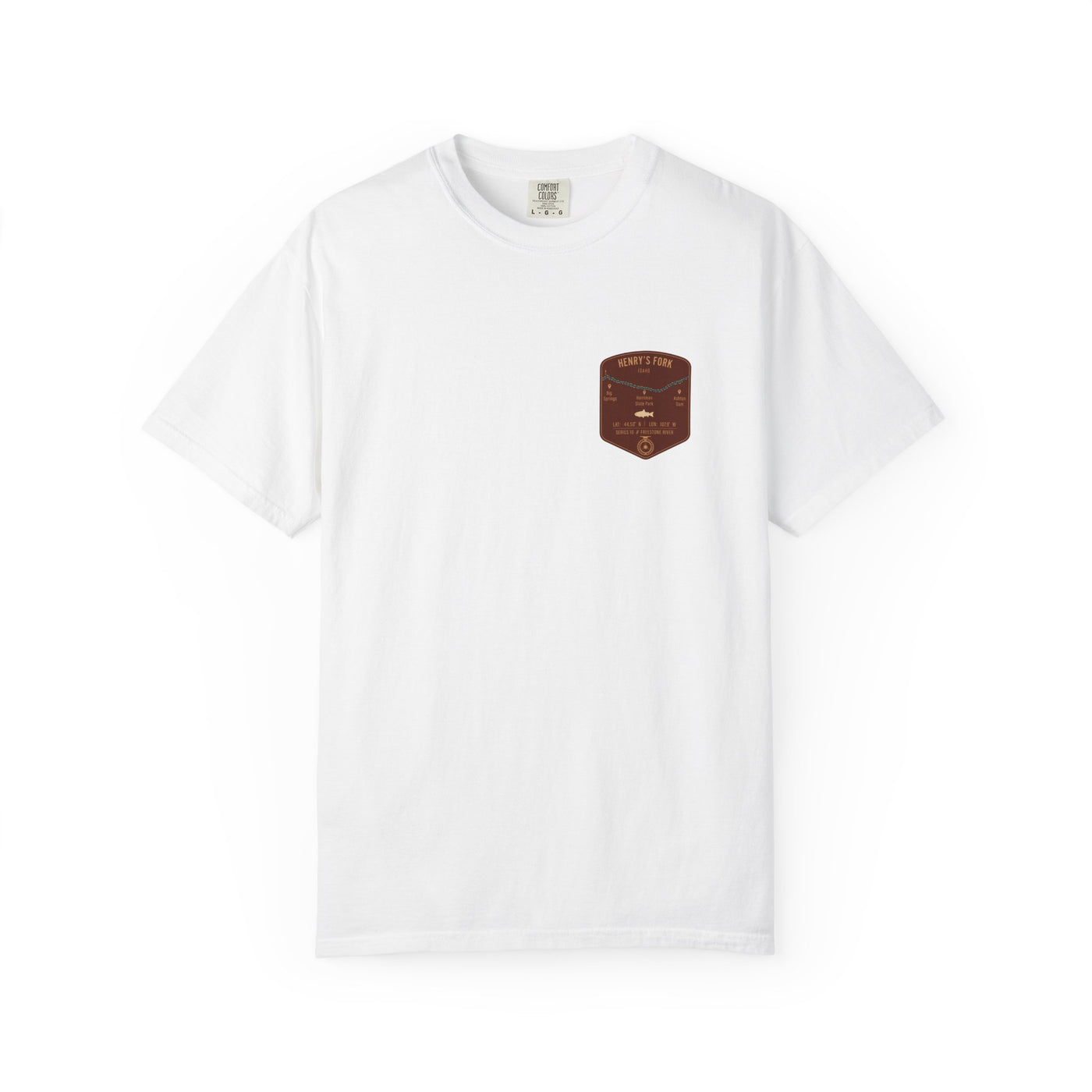 Henry's Fork Fishing Map Pocket-Size Patch — Rugged Cotton Tee