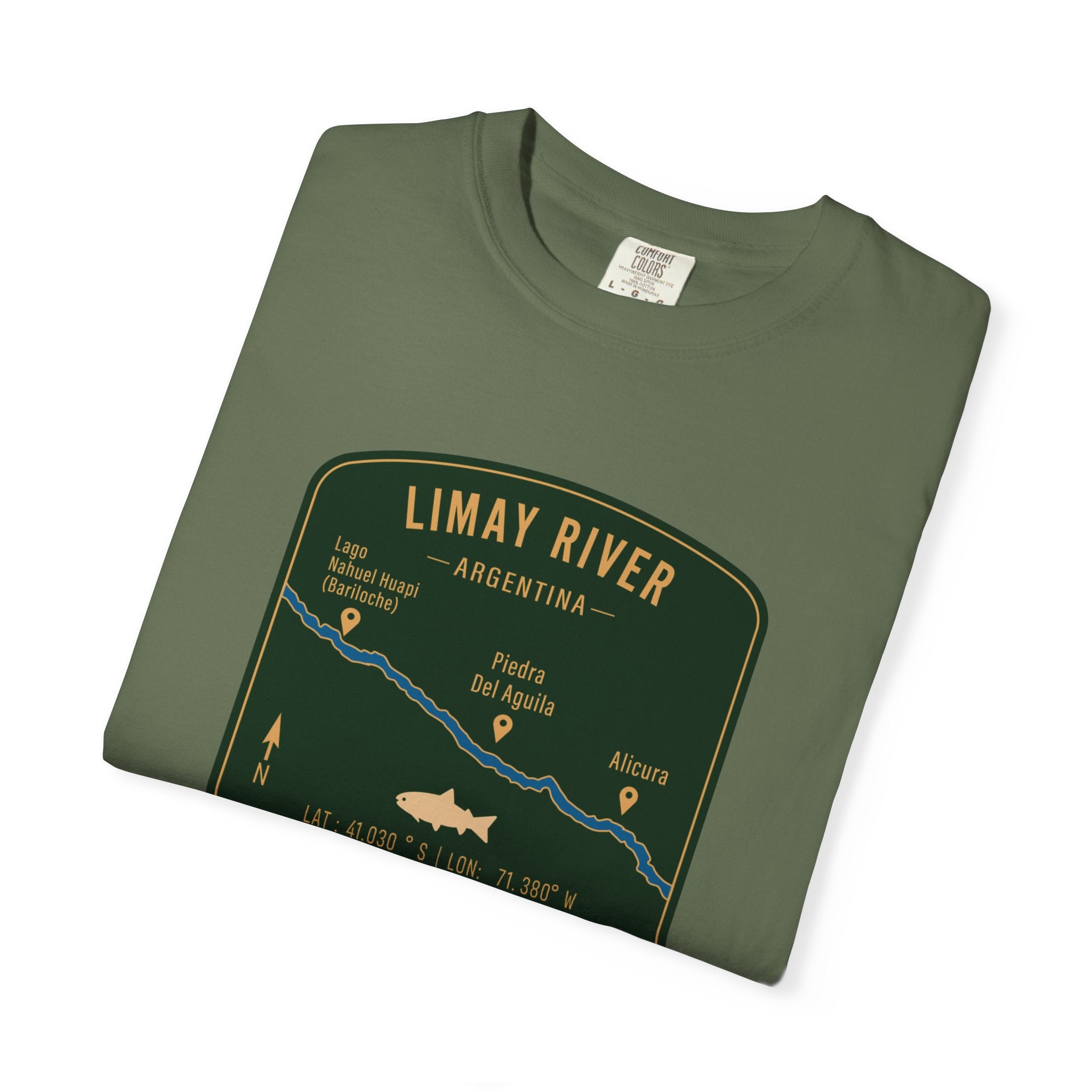 Global Series - Limay River Argentina Fishing Map | Rugged Cotton Trout Tee