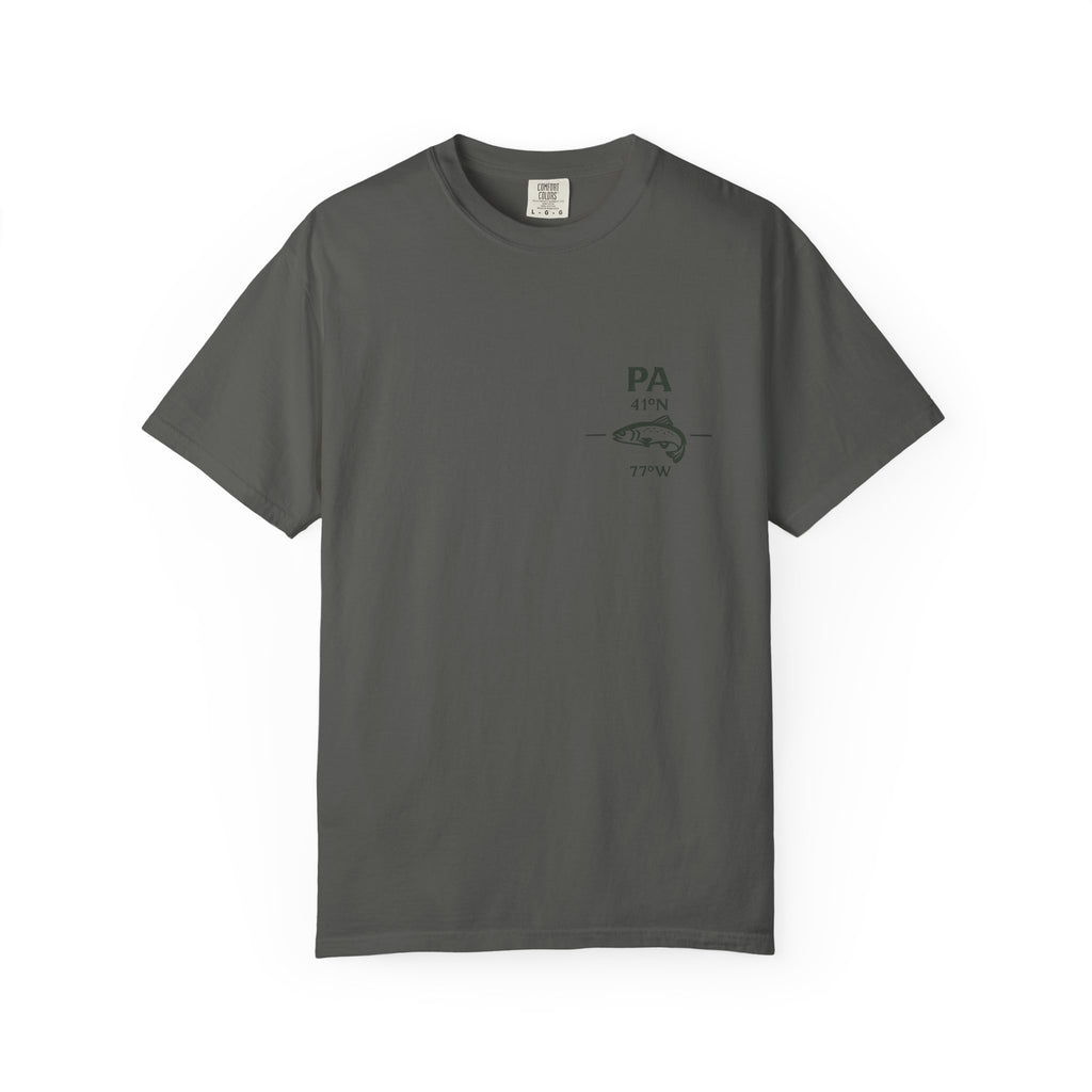 French Creek Pennsylvania Fly Fishing T-Shirt - Vintage Angler Tee with Hopewell Furnace & Phoenixville - Premium Fishing Gift for Men