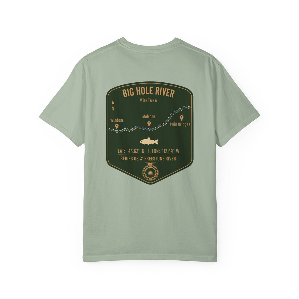 Big Hole River Montana Fly Fishing T-Shirt - Vintage Freestone River Map Tee - Premium Angler Gift