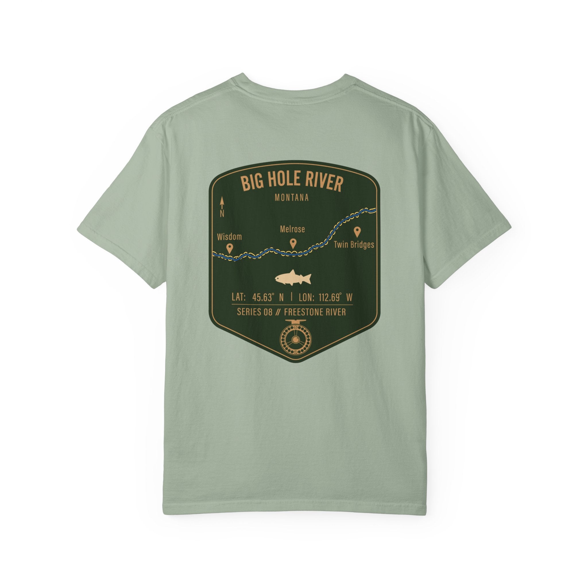 Big Hole River Montana Fly Fishing T-Shirt - Vintage Freestone River Map Tee - Premium Angler Gift