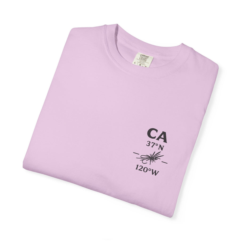 California - State Fly Fishing Badge — Rugged Cotton Tee