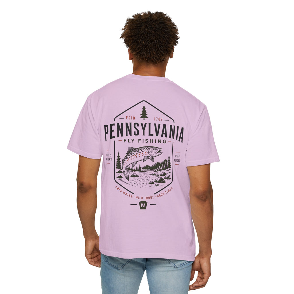 Pennsylvania - State Fly Fishing Badge — Rugged Cotton Tee
