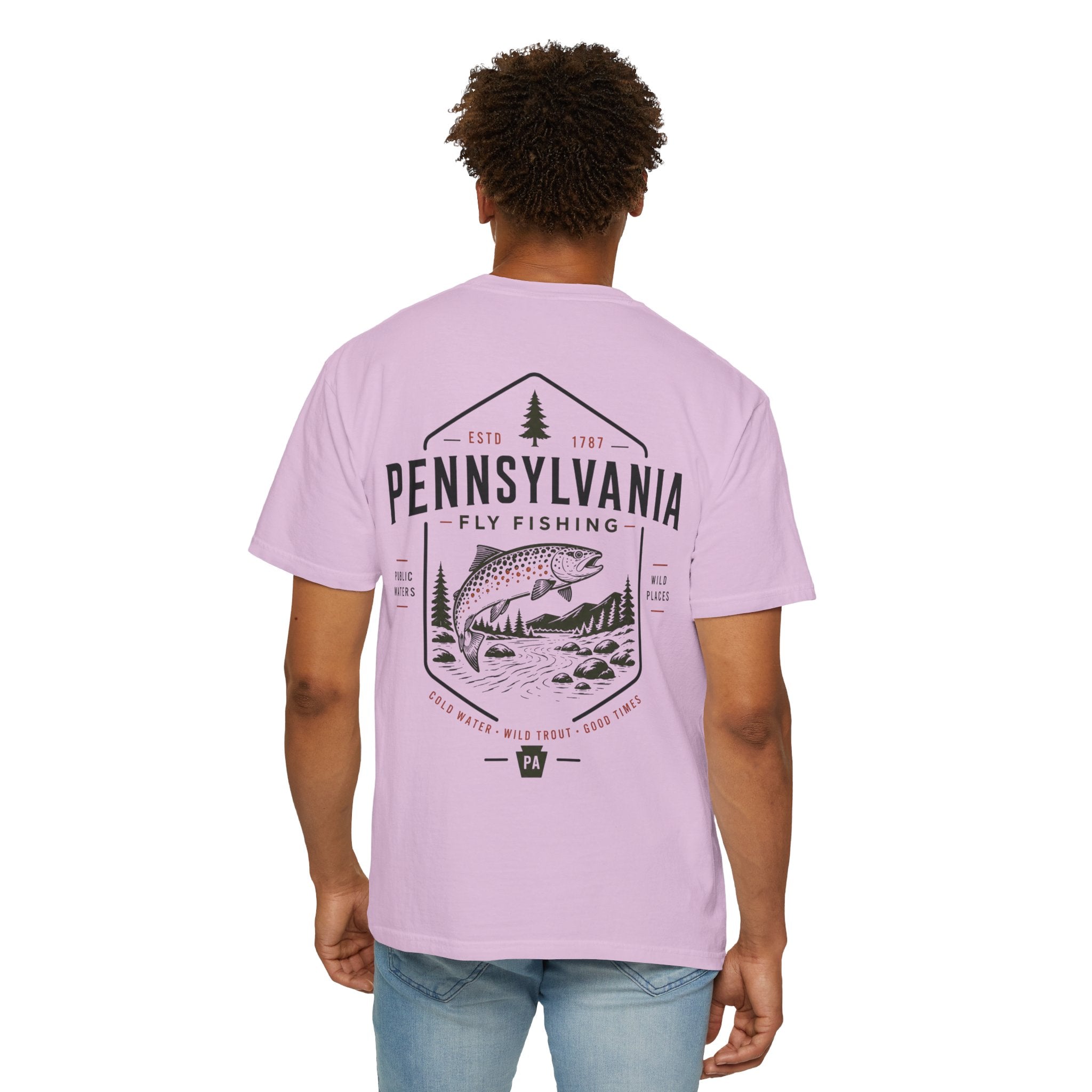 Pennsylvania - State Fly Fishing Badge — Rugged Cotton Tee