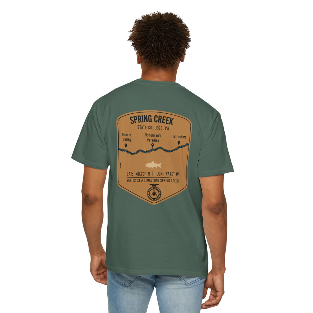 Spring Creek State College PA Fly Fishing T-Shirt - Fisherman's Paradise Trout Map Tee - Premium Pennsylvania Outdoor Apparel