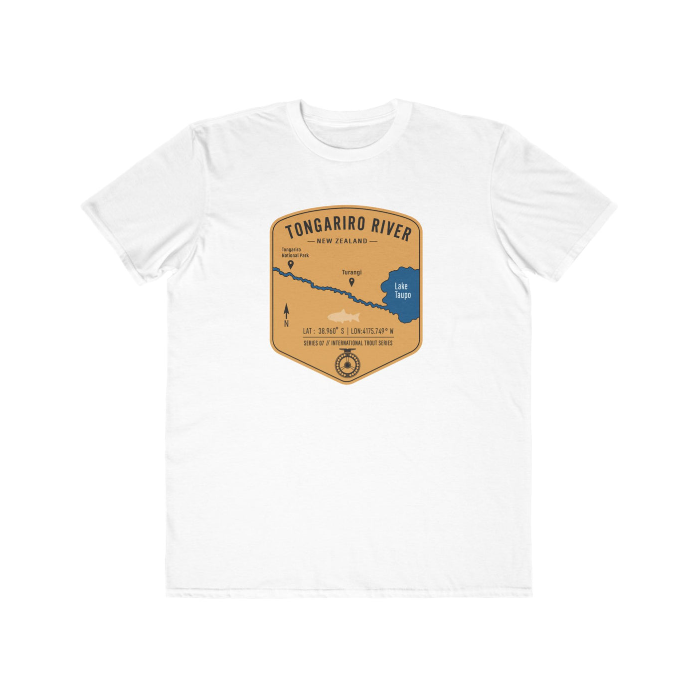 Global Series - Tongariro River New Zealand Fishing Map | Lightweight Cotton Trout Tee