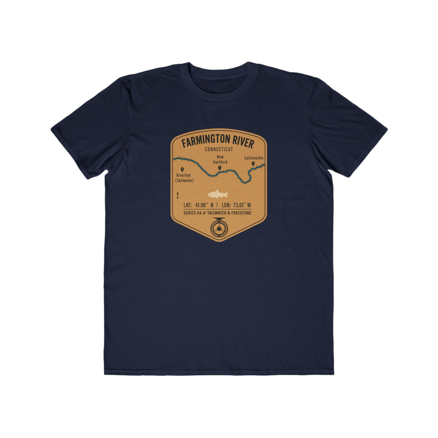 Farmington River Fishing Map | Lightweight Cotton Trout Tee