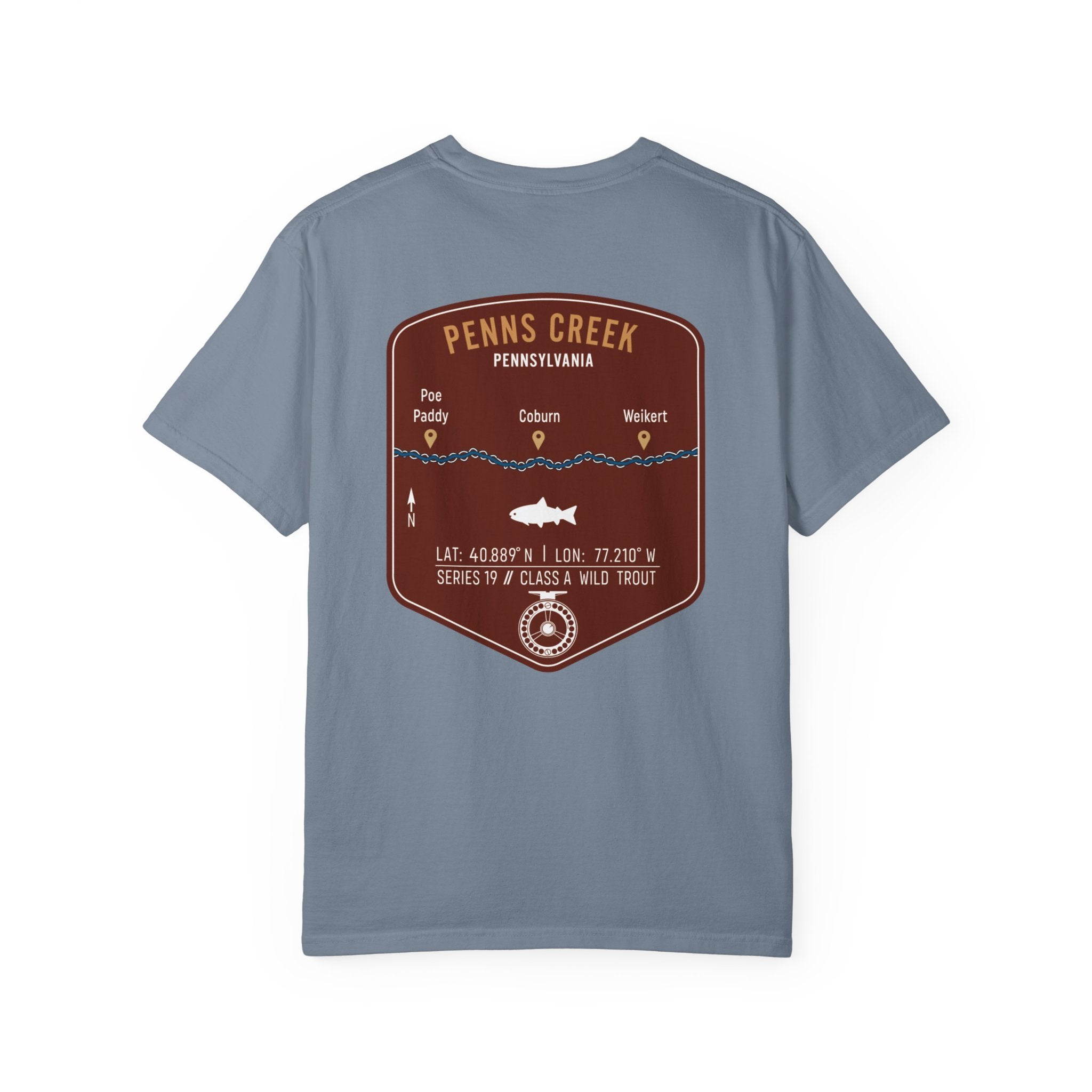 Penns Creek PA Fly Fishing T-Shirt - Vintage Class A Wild Trout Angler Design - Poe Paddy & Coburn Pennsylvania Outdoor Adventure Tee