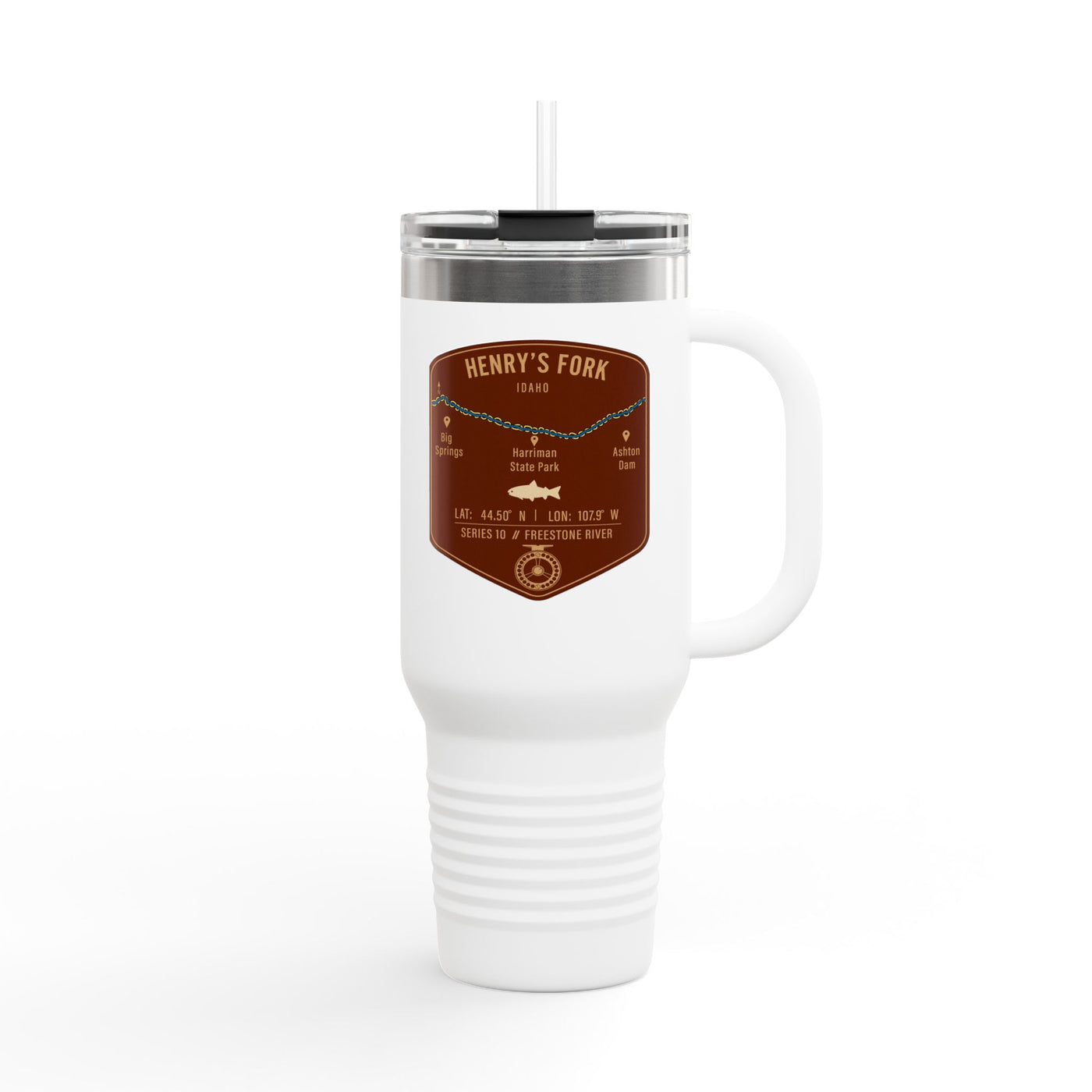 Henry's Fork Fishing Badge Travel Mug | 40oz Insulated Tumbler