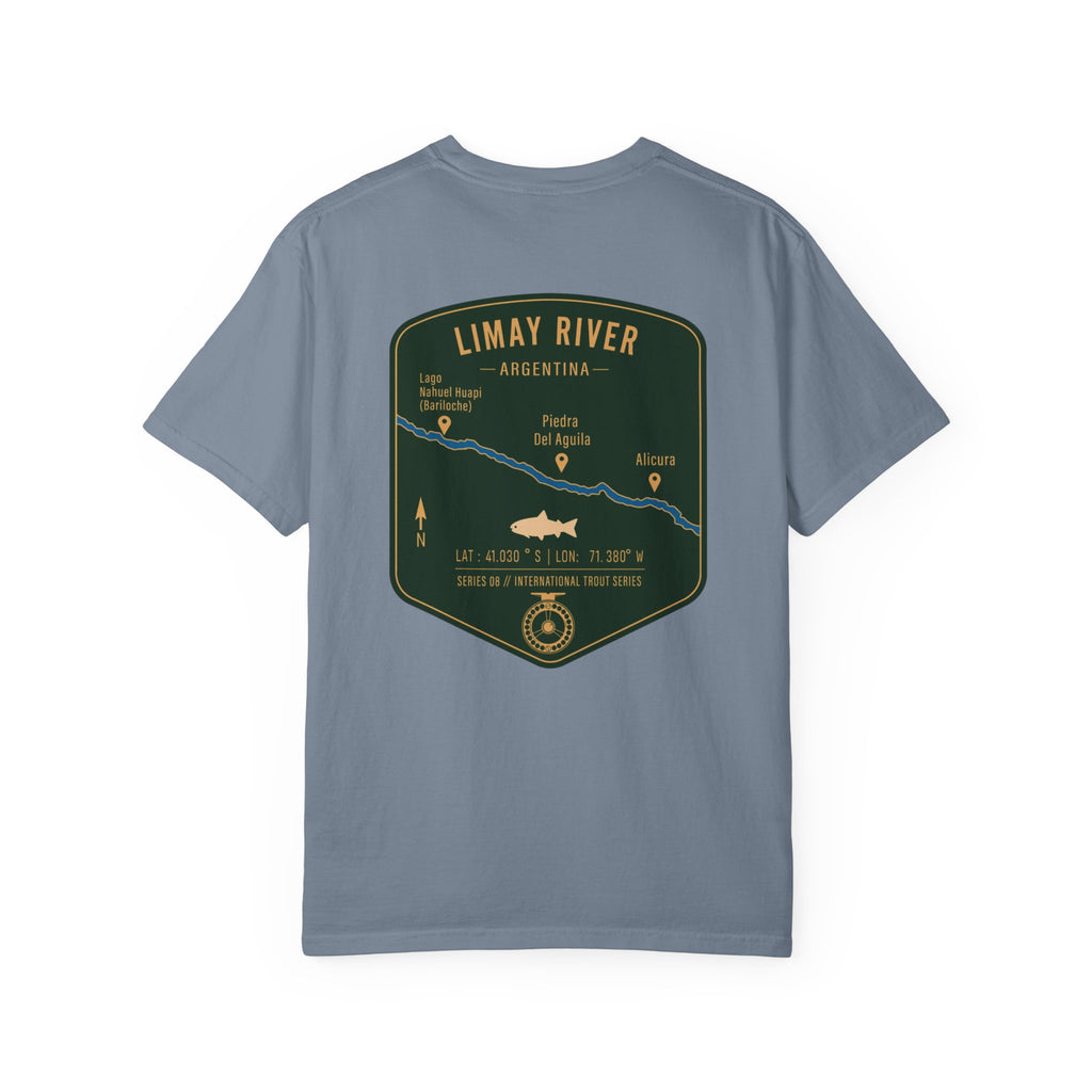Limay River Argentina Fly Fishing T-Shirt - Patagonia Trout Series Vintage Graphic Tee - Premium Gift for Anglers and Adventure Travelers