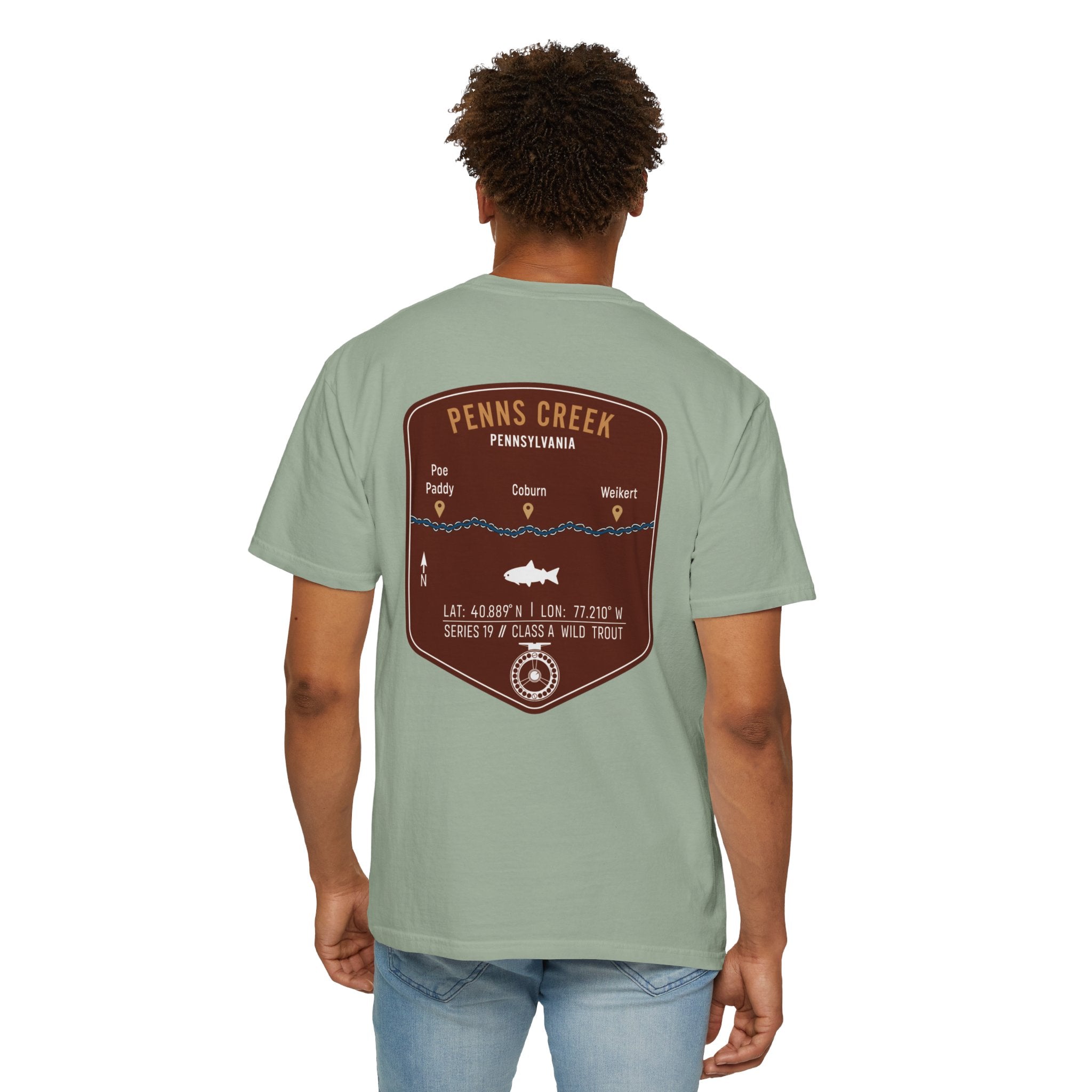 Penns Creek PA Fly Fishing T-Shirt - Vintage Class A Wild Trout Angler Design - Poe Paddy & Coburn Pennsylvania Outdoor Adventure Tee