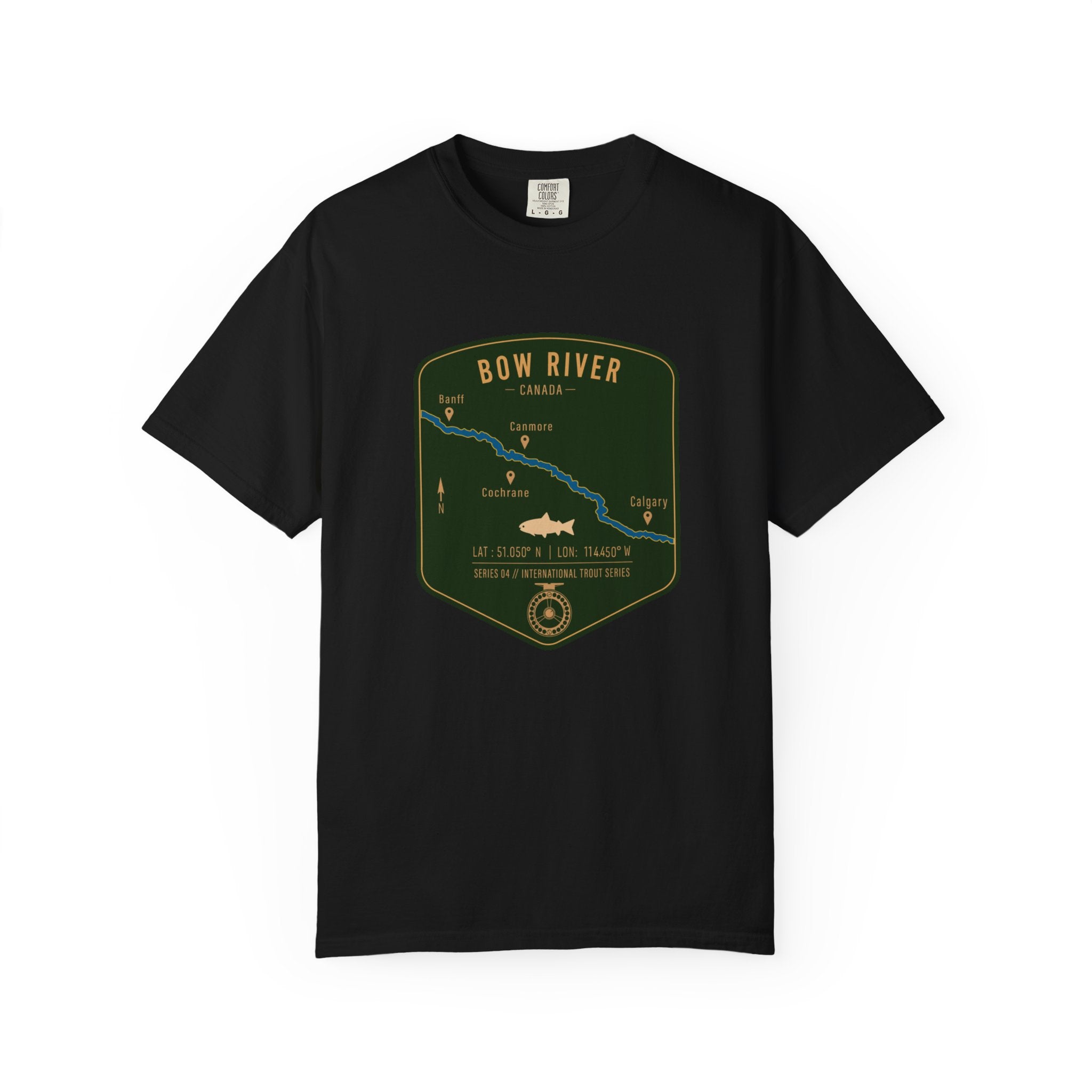 Global Series - Bow River Canada Fishing Map | Rugged Cotton Trout Tee