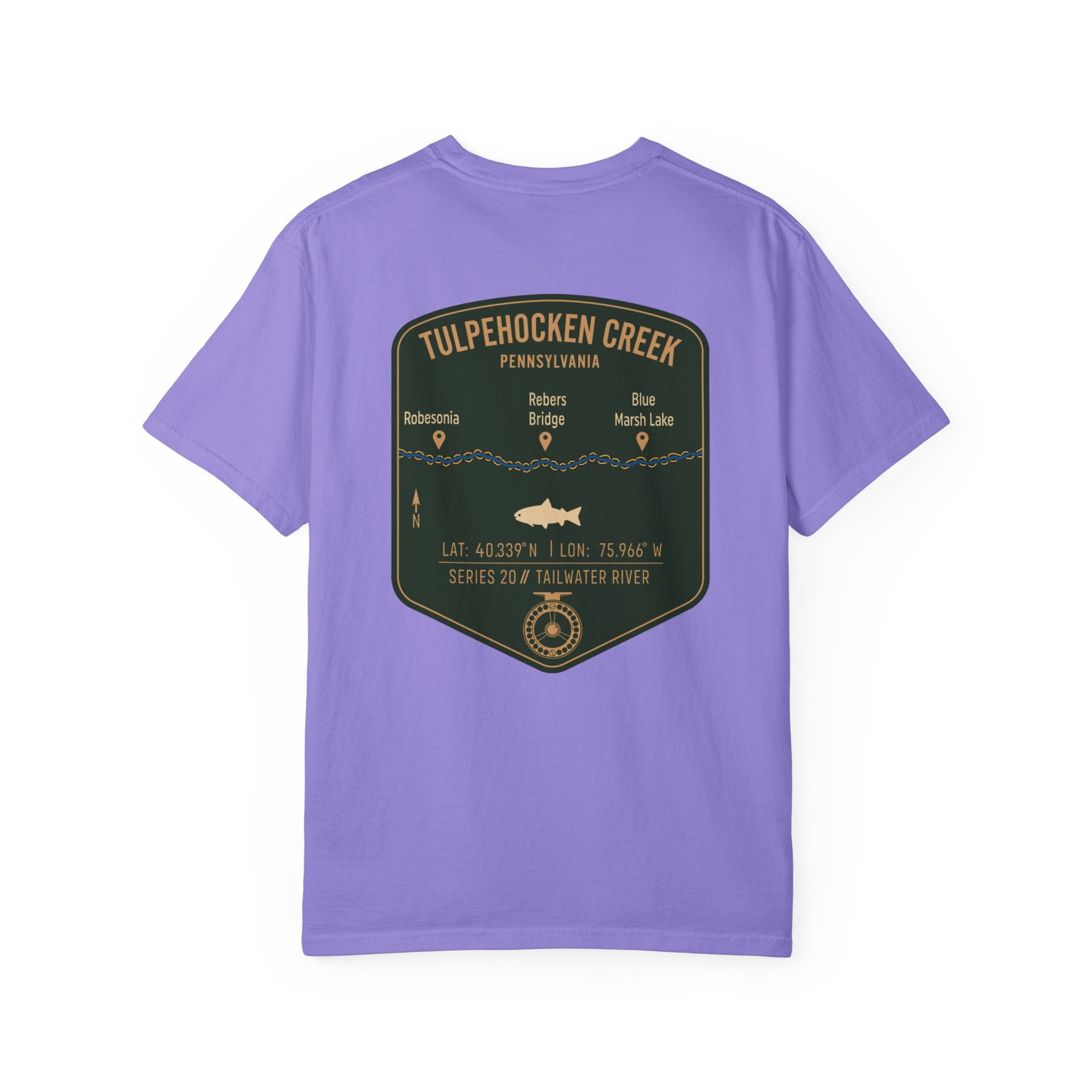 Tulpehocken Creek Pennsylvania Fly Fishing T-Shirt - Vintage Tailwater Trout Angler Tee - Blue Marsh Lake & Rebers Bridge Gift