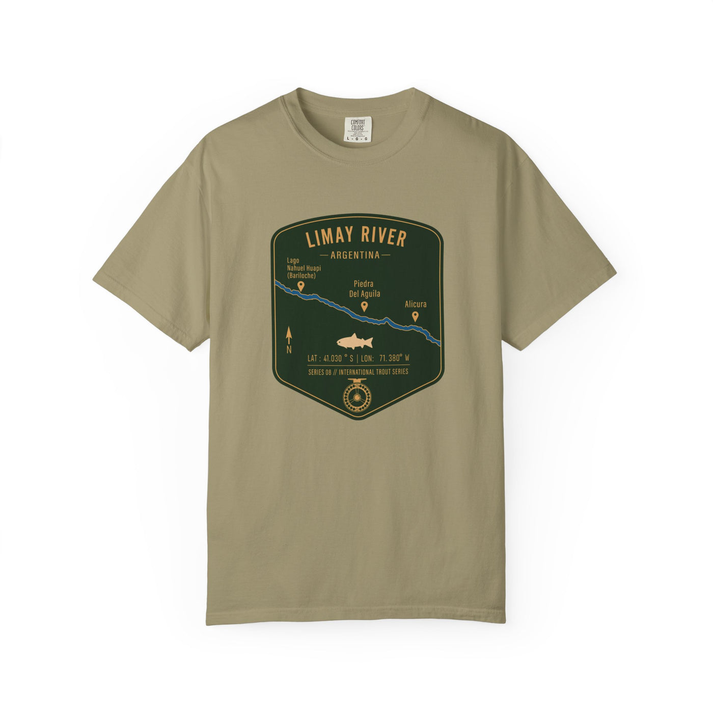 Global Series - Limay River Argentina Fishing Map | Rugged Cotton Trout Tee