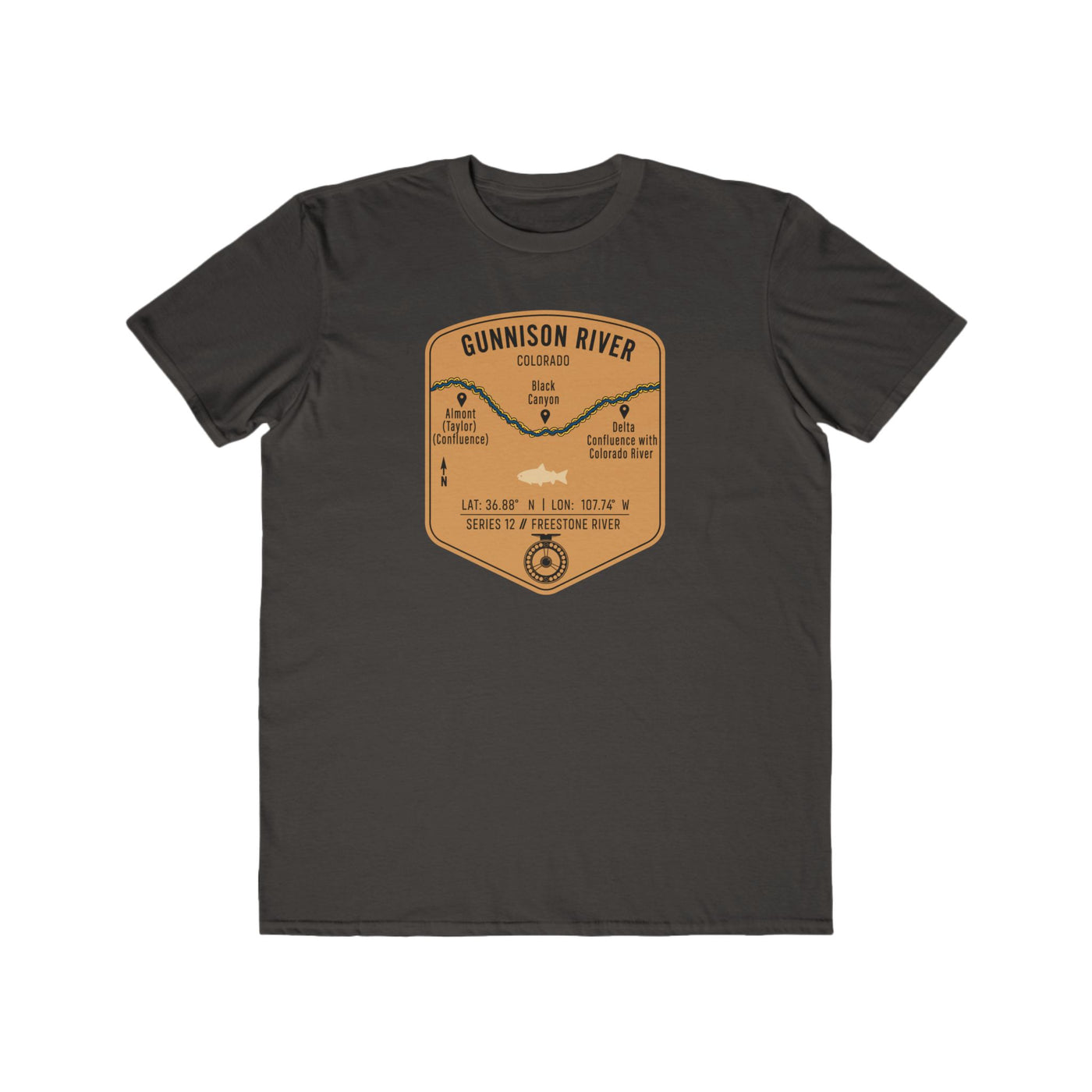 Gunnison River Fishing Map | Lightweight Cotton Trout Tee