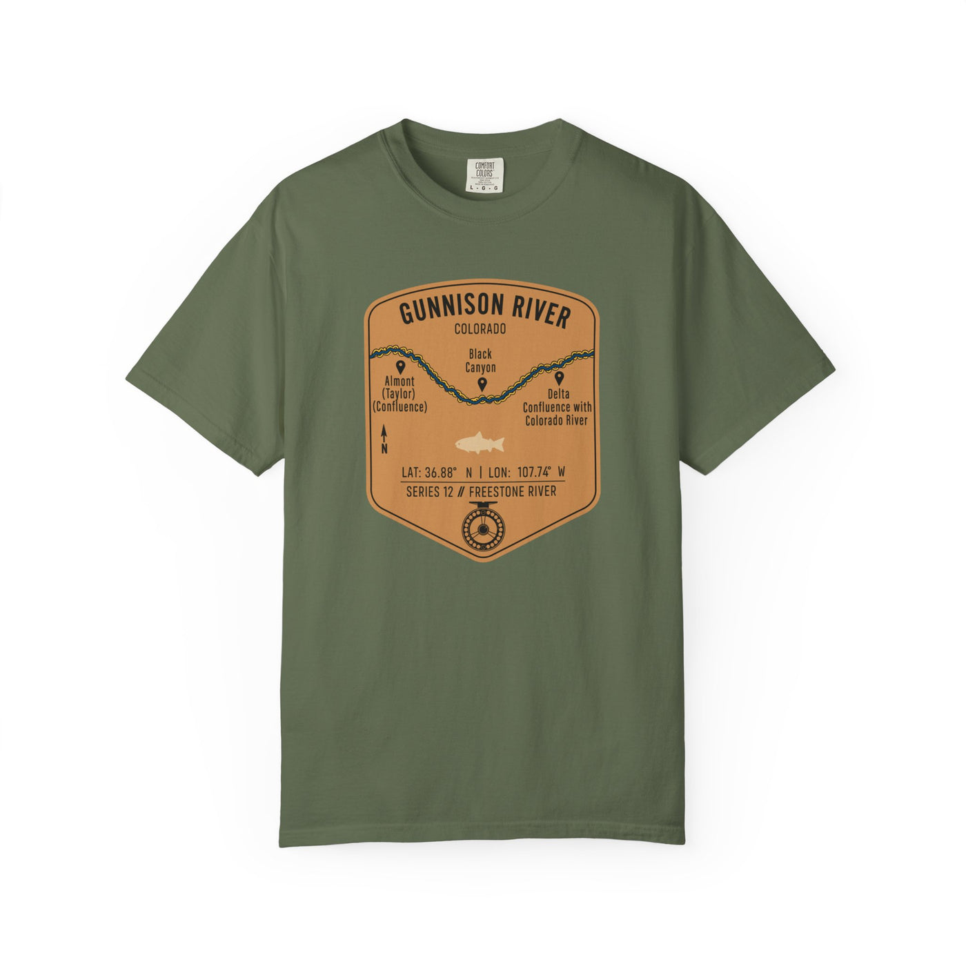Gunnison River Fishing Map | Rugged Cotton Trout Tee